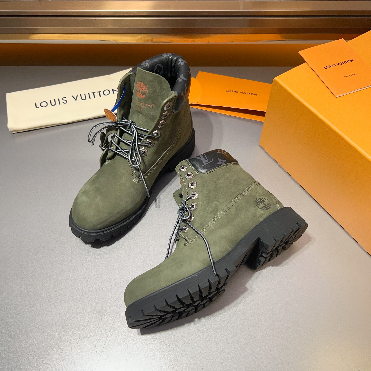 Top LV x Timberland Timberland modelos de marca conjunta botas amarillas pasadas de moda y botas de 