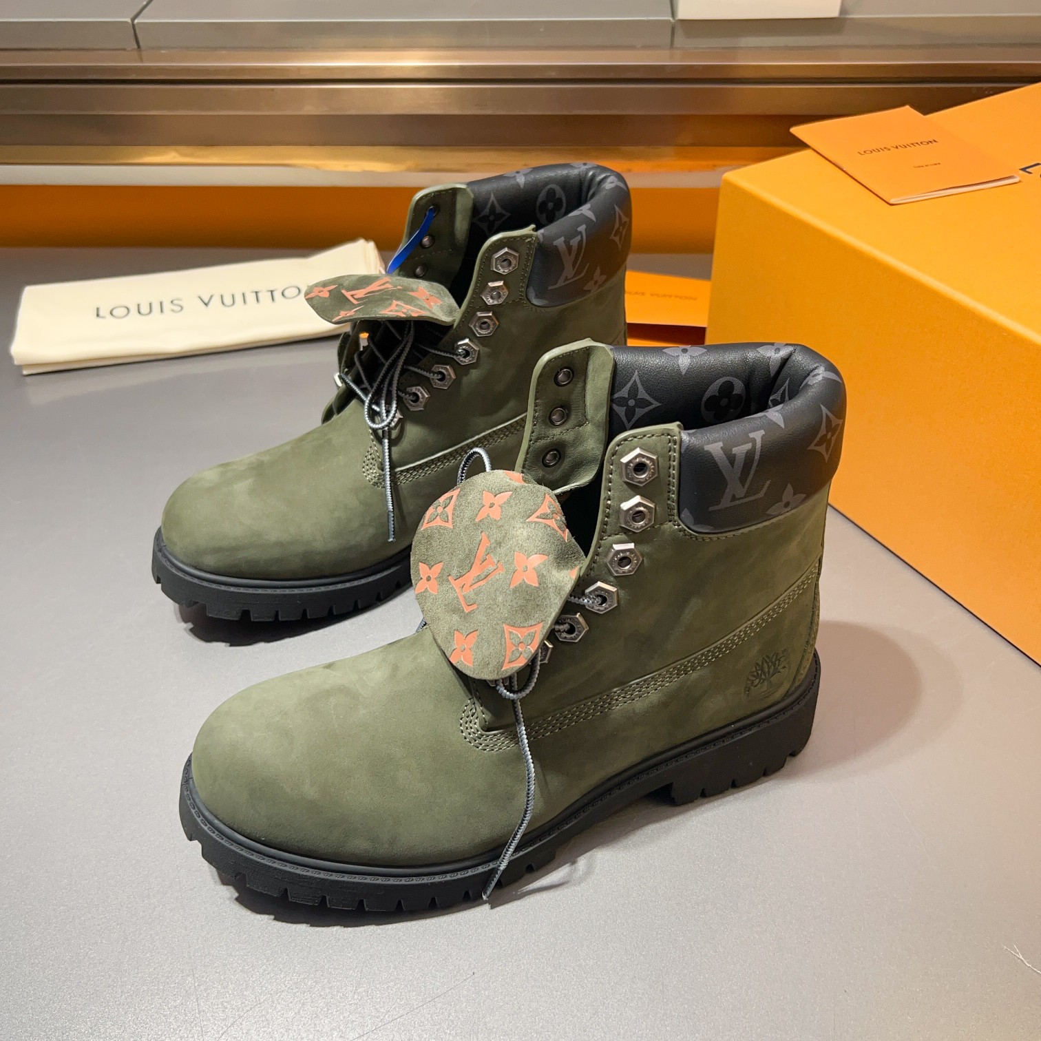 Top LV x Timberland Timberland modelos de marca conjunta botas amarillas pasadas de moda y botas de 