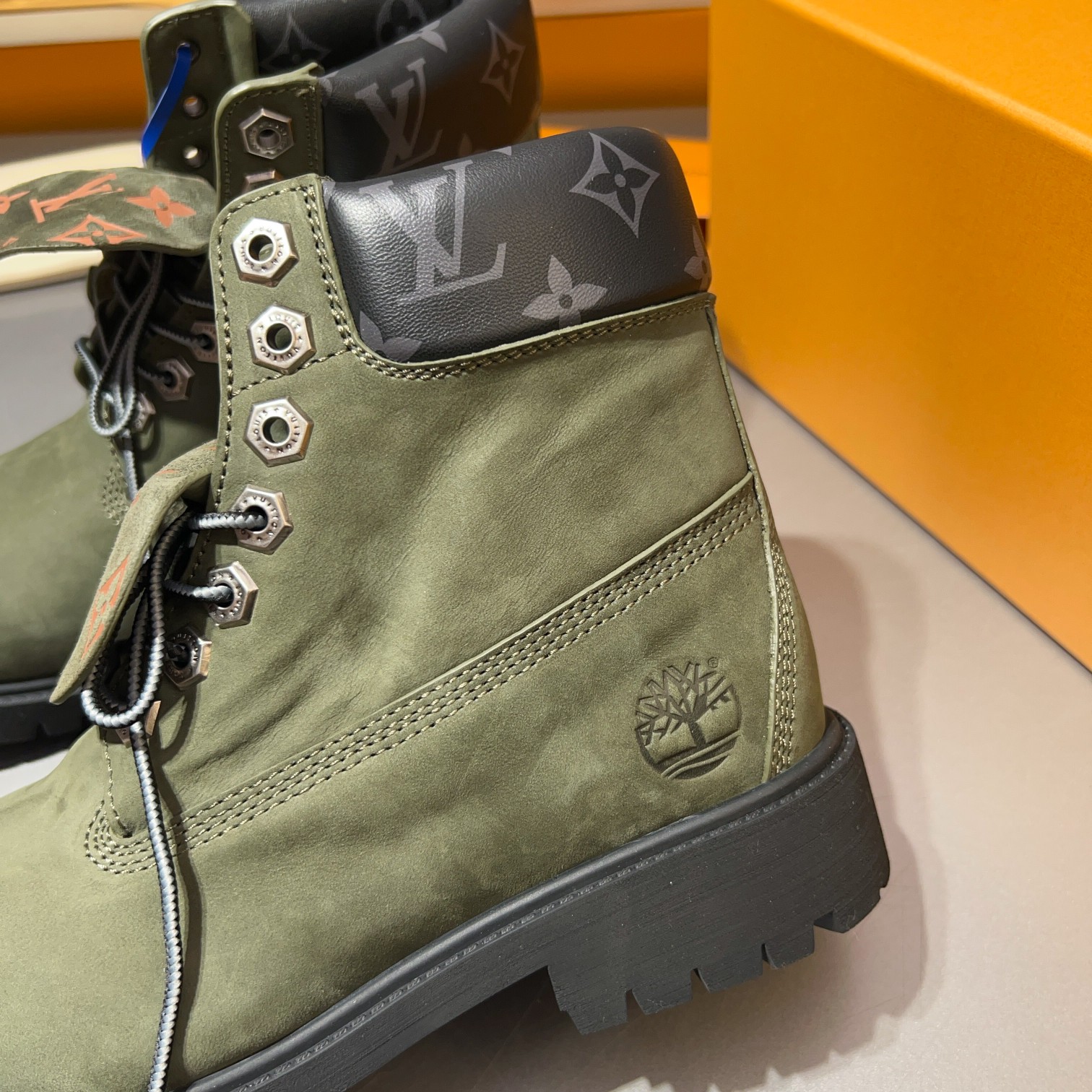 Top LV x Timberland Timberland modelos de marca conjunta botas amarillas pasadas de moda y botas de 