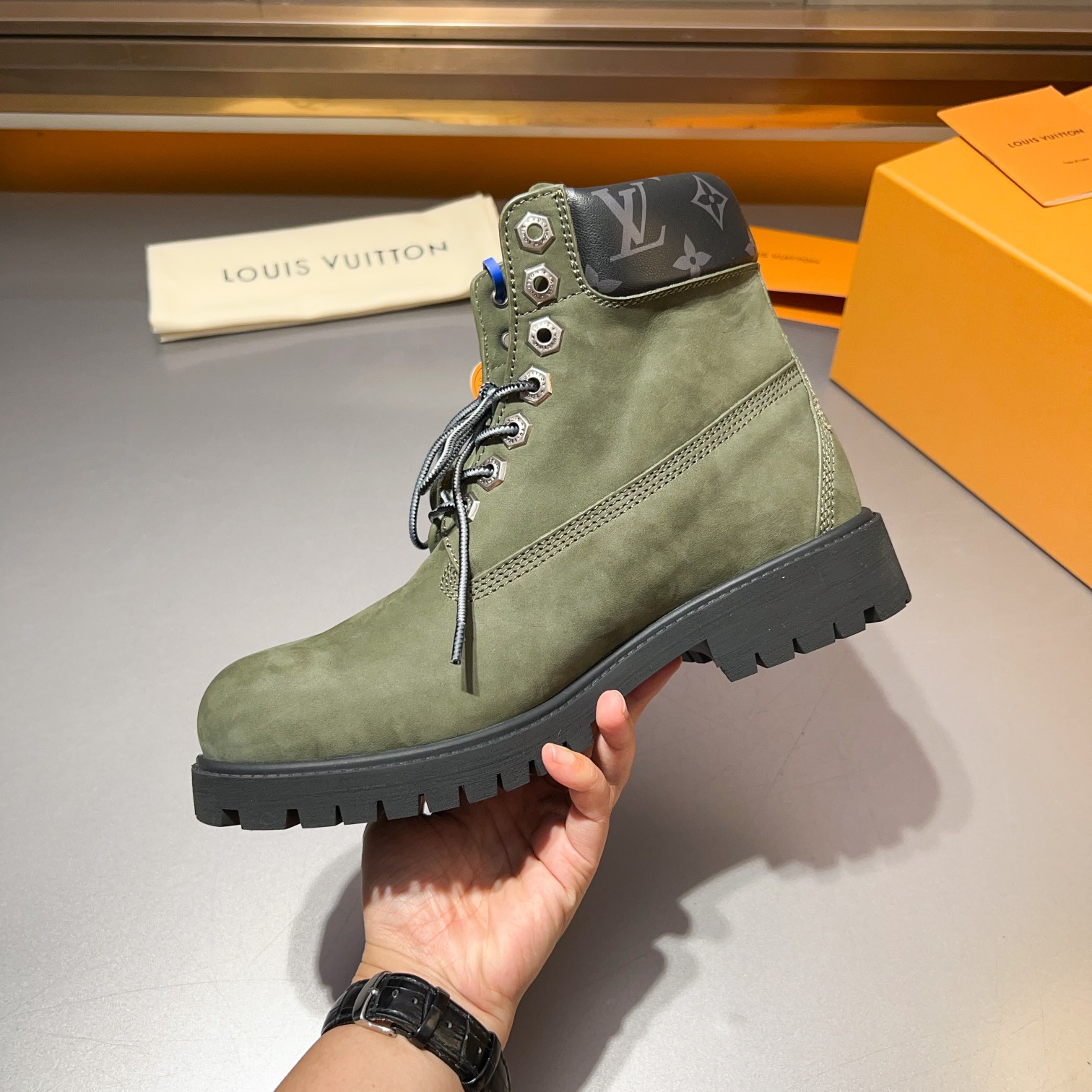 Top LV x Timberland Timberland modelos de marca conjunta botas amarillas pasadas de moda y botas de 