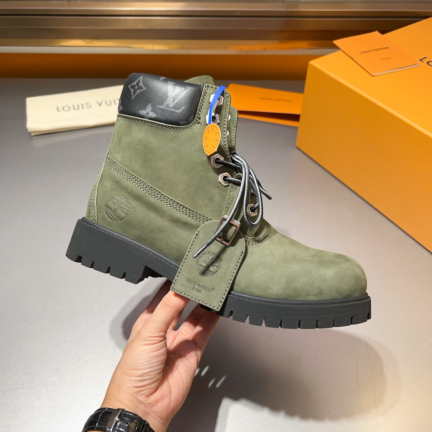 Top LV x Timberland Timberland modelos de marca conjunta botas amarillas pasadas de moda y botas de 