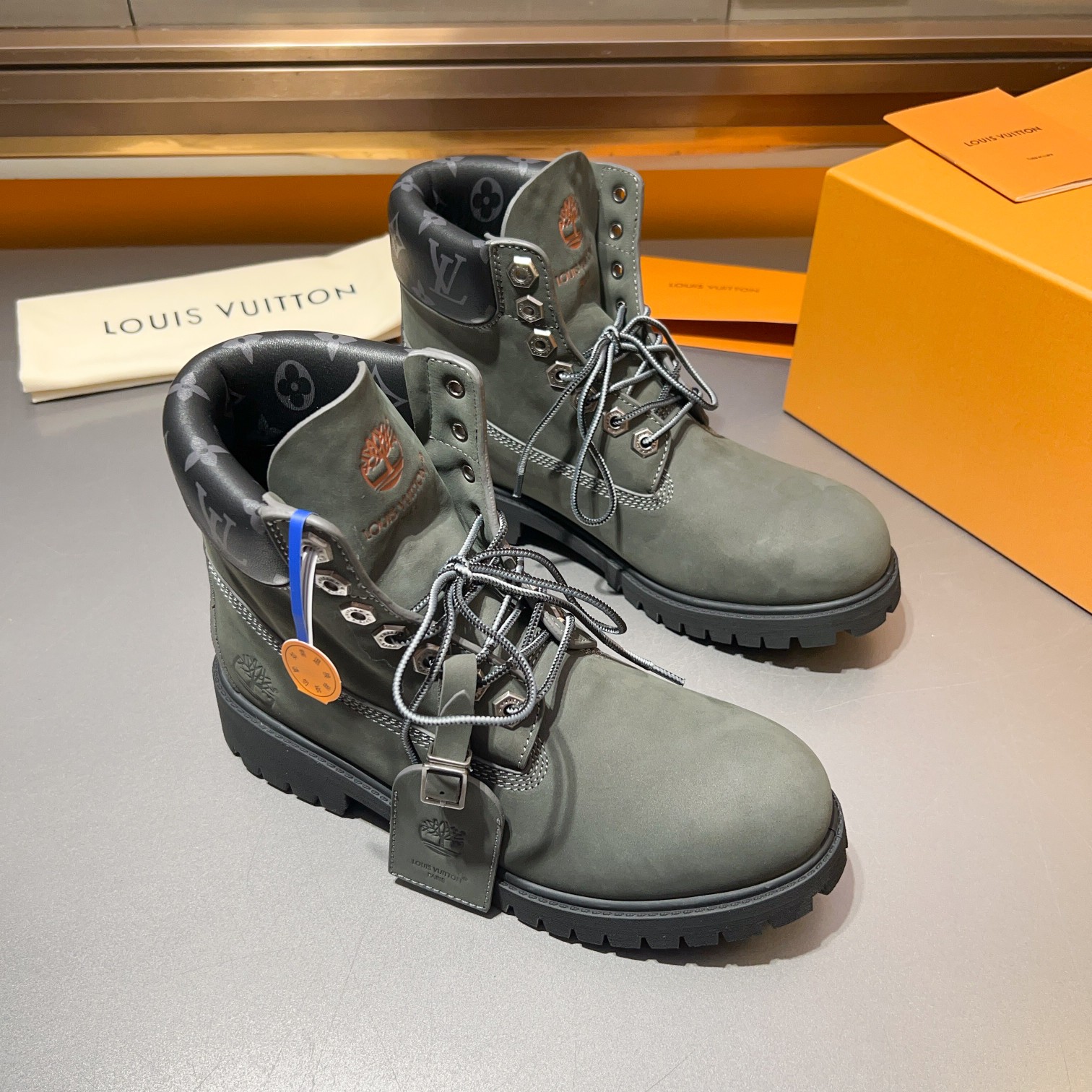 Top LV x Timberland Timberland modelos de marca conjunta botas amarillas pasadas de moda y botas de 