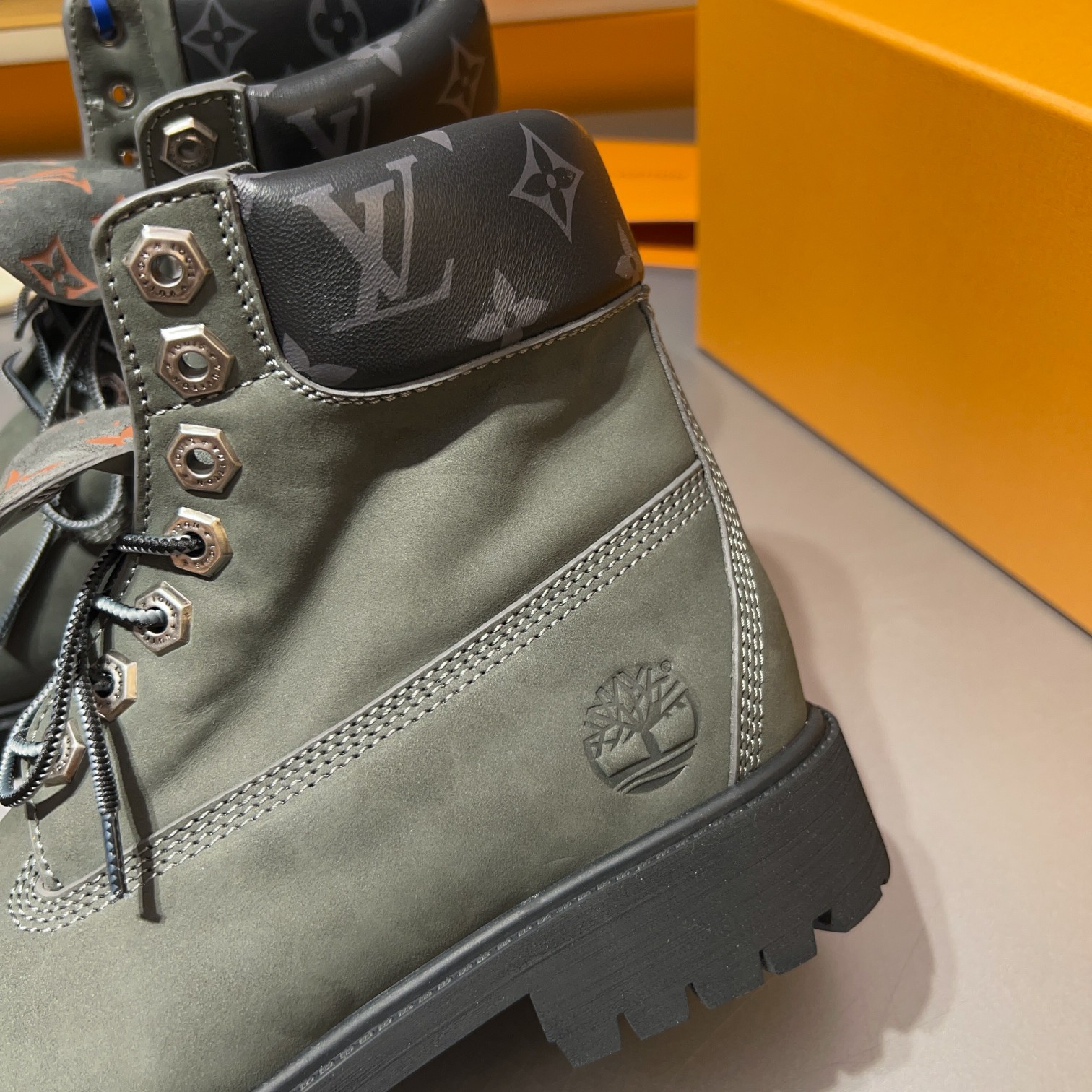 Top LV x Timberland Timberland modelos de marca conjunta botas amarillas pasadas de moda y botas de 