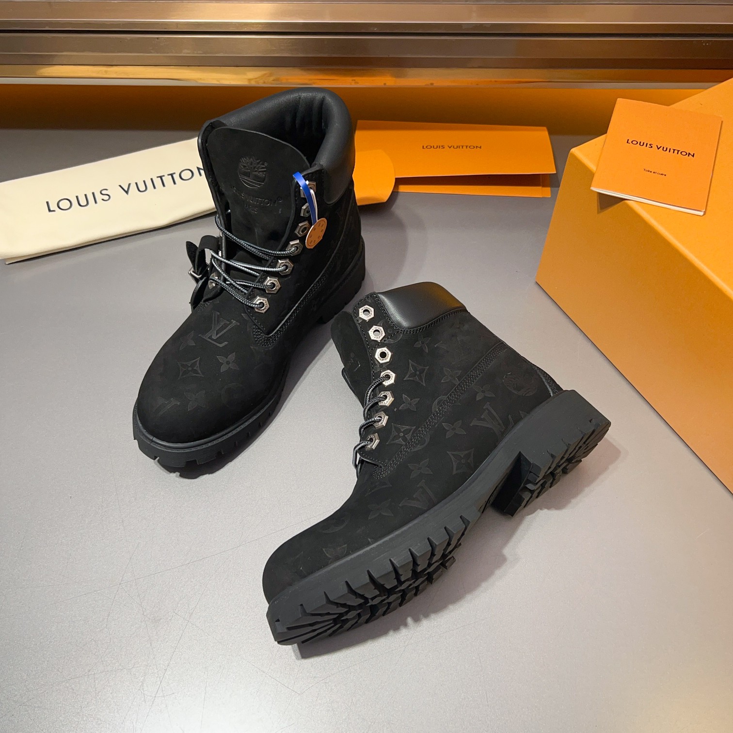 Top LV x Timberland Timberland modelos de marca conjunta botas amarillas pasadas de moda y botas de 
