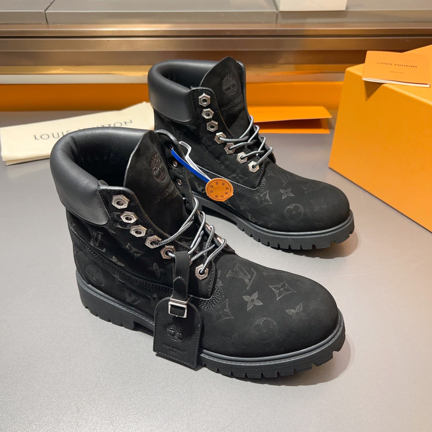 Top LV x Timberland Timberland modelos de marca conjunta botas amarillas pasadas de moda y botas de 