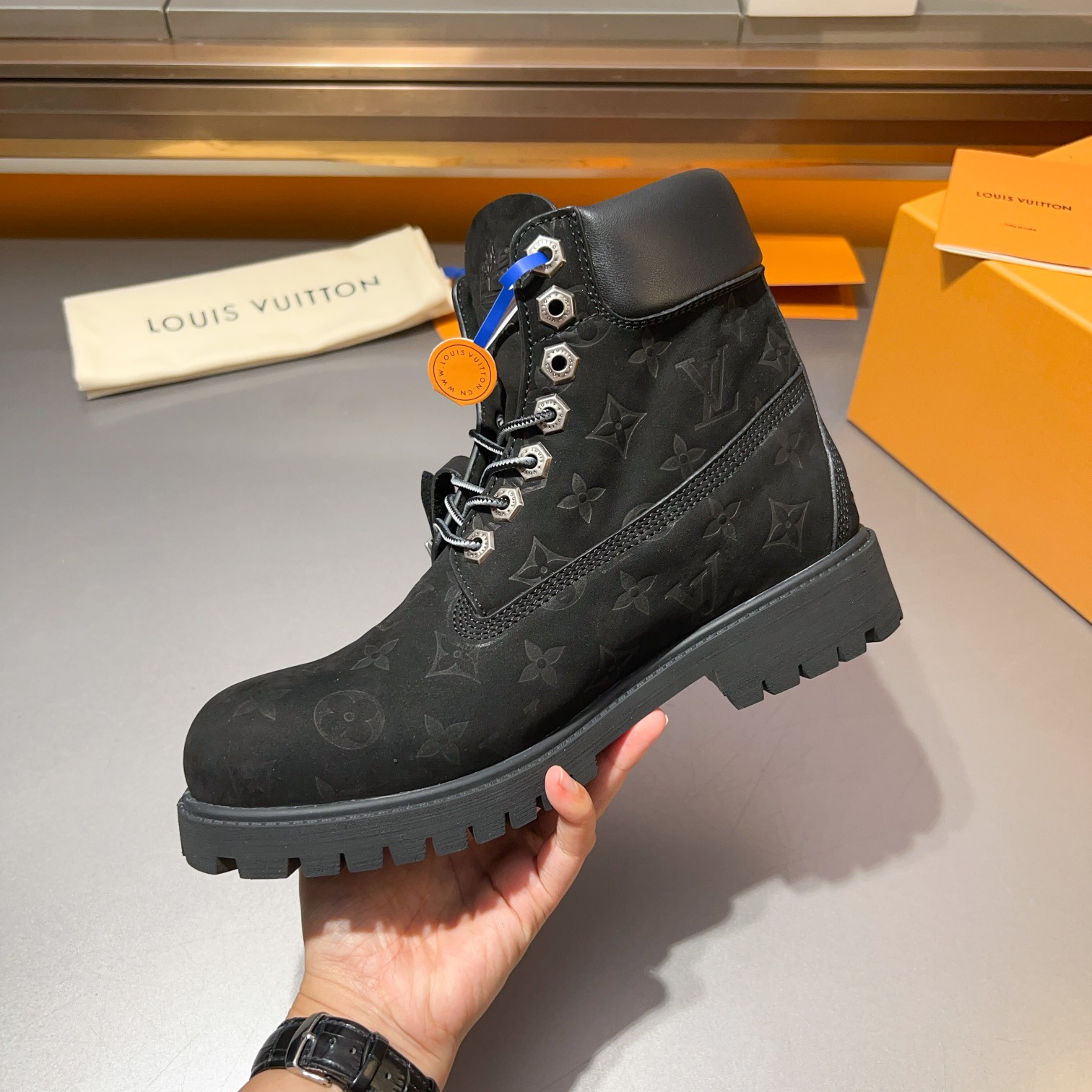 Top LV x Timberland Timberland modelos de marca conjunta botas amarillas pasadas de moda y botas de 