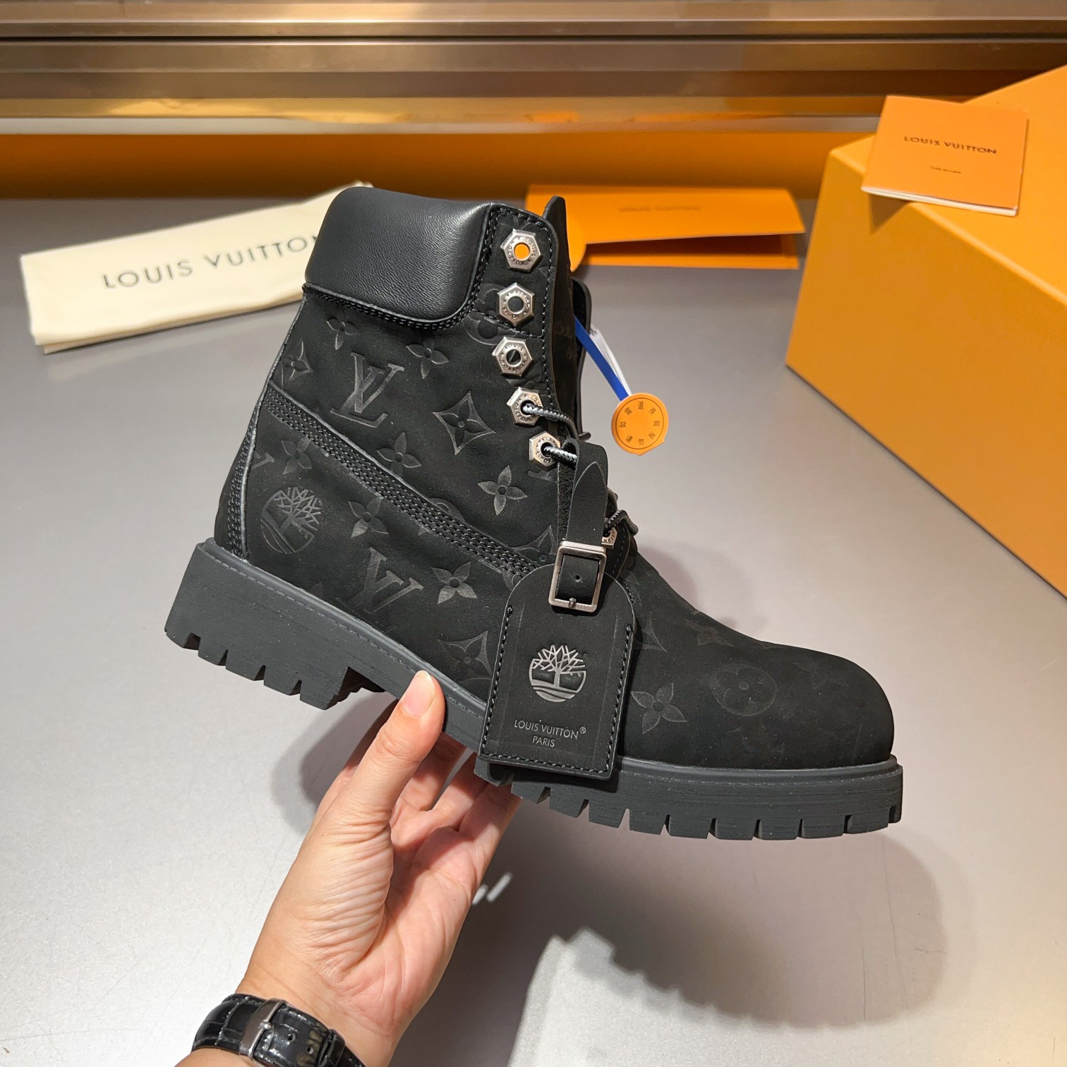 Top LV x Timberland Timberland modelos de marca conjunta botas amarillas pasadas de moda y botas de 