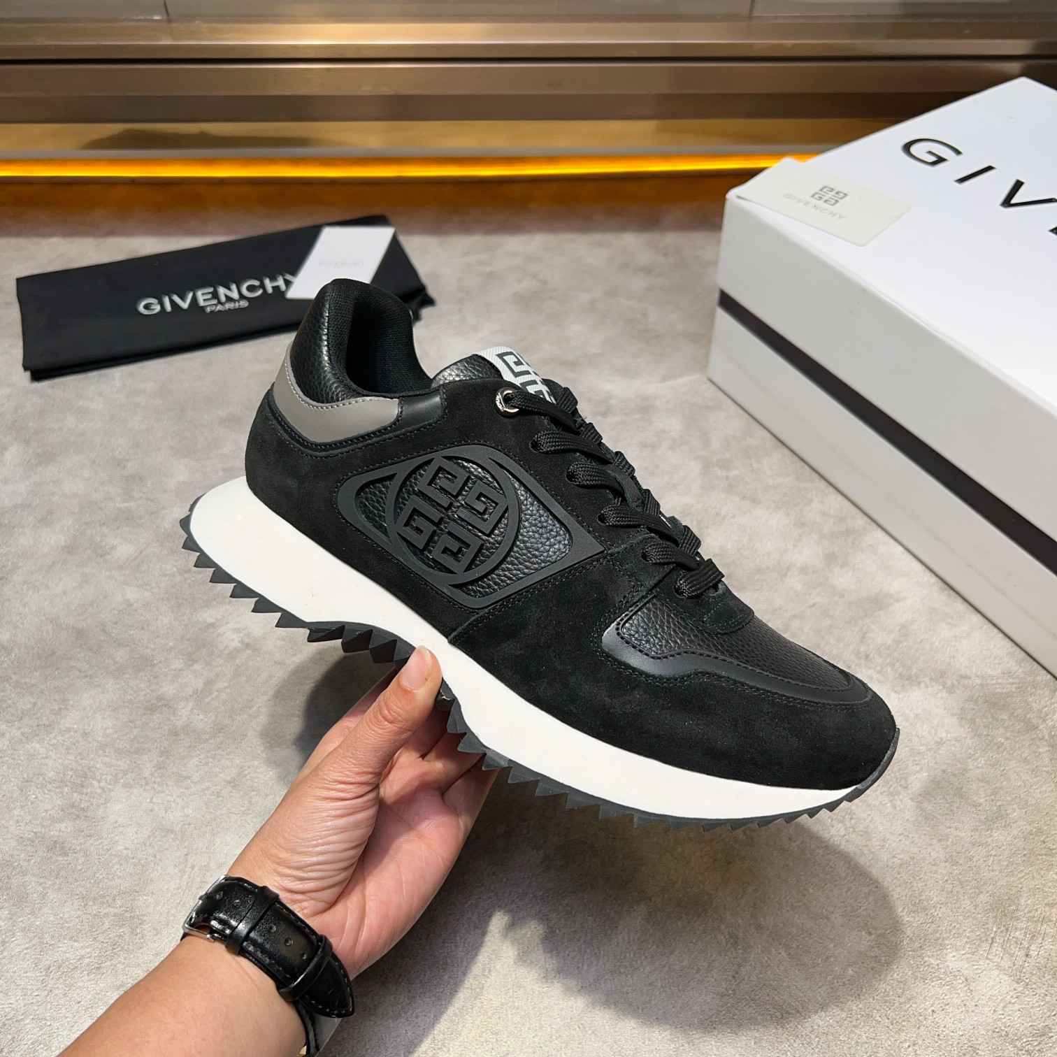Givenchy Men's Giv 1 Leather & Fabric Sneakers - Black, Size 39-44 6 a1733918288007 4565