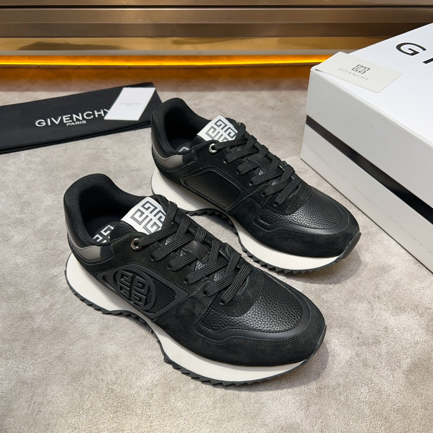 Givenchy Men's Giv 1 Leather & Fabric Sneakers - Black, Size 39-44 4 a1733918288046 8770