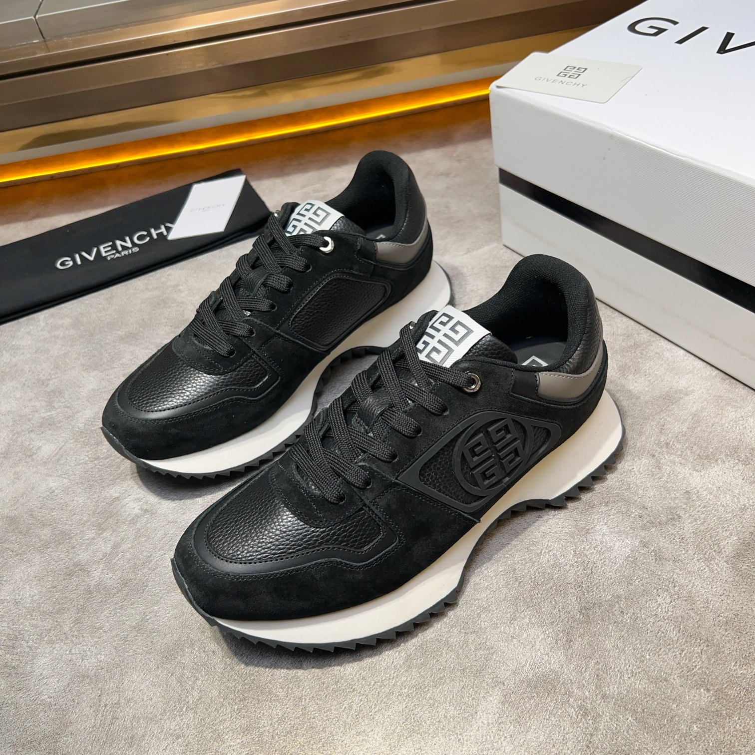 Givenchy Men's Giv 1 Leather & Fabric Sneakers - Black, Size 39-44 3 a1733918288232 7658
