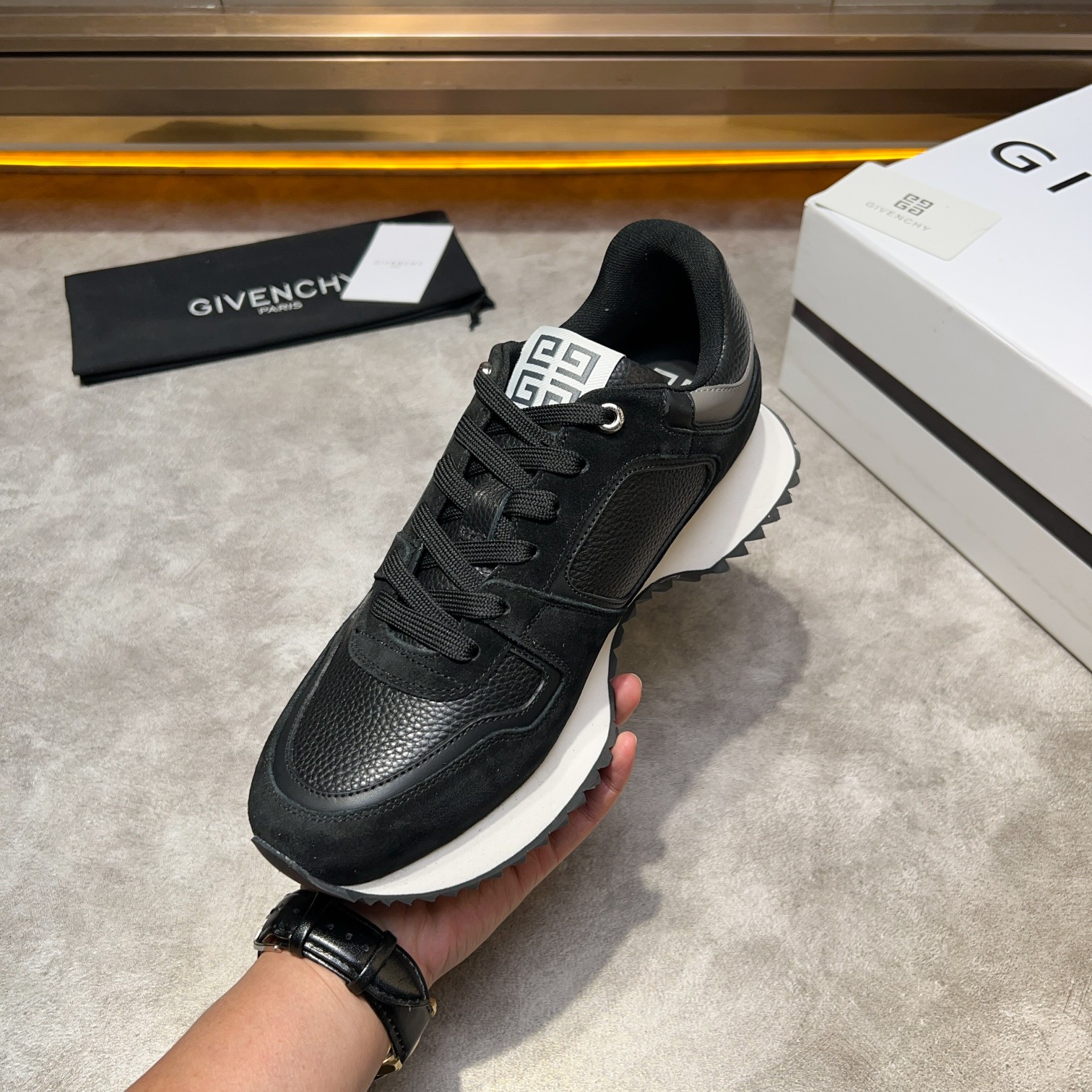 Givenchy Men's Giv 1 Leather & Fabric Sneakers - Black, Size 39-44 9 a1733918289229 3274