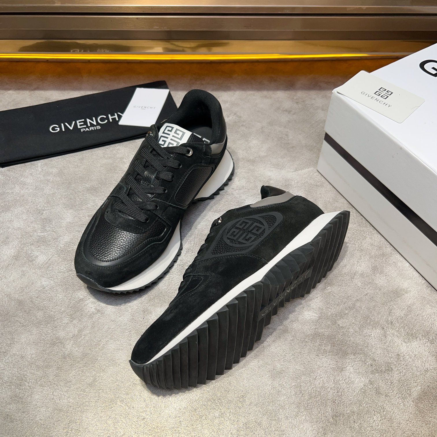 Givenchy Men's Giv 1 Leather & Fabric Sneakers - Black, Size 39-44 10 a1733918289253 2318