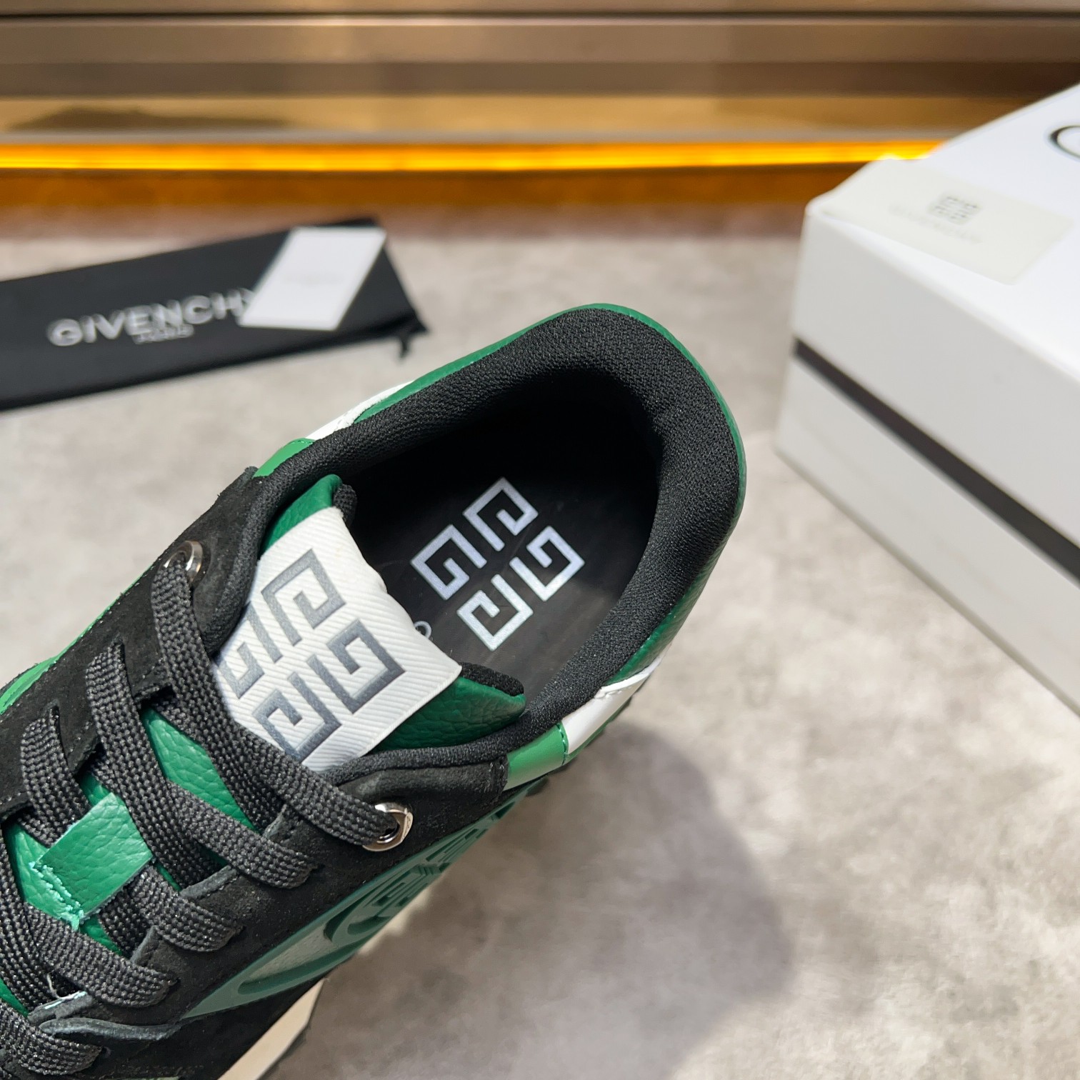 Giv 1 Men's Chunky Sneakers in Green Leather and Suede | Givenchy 5 a1733918325378 7308