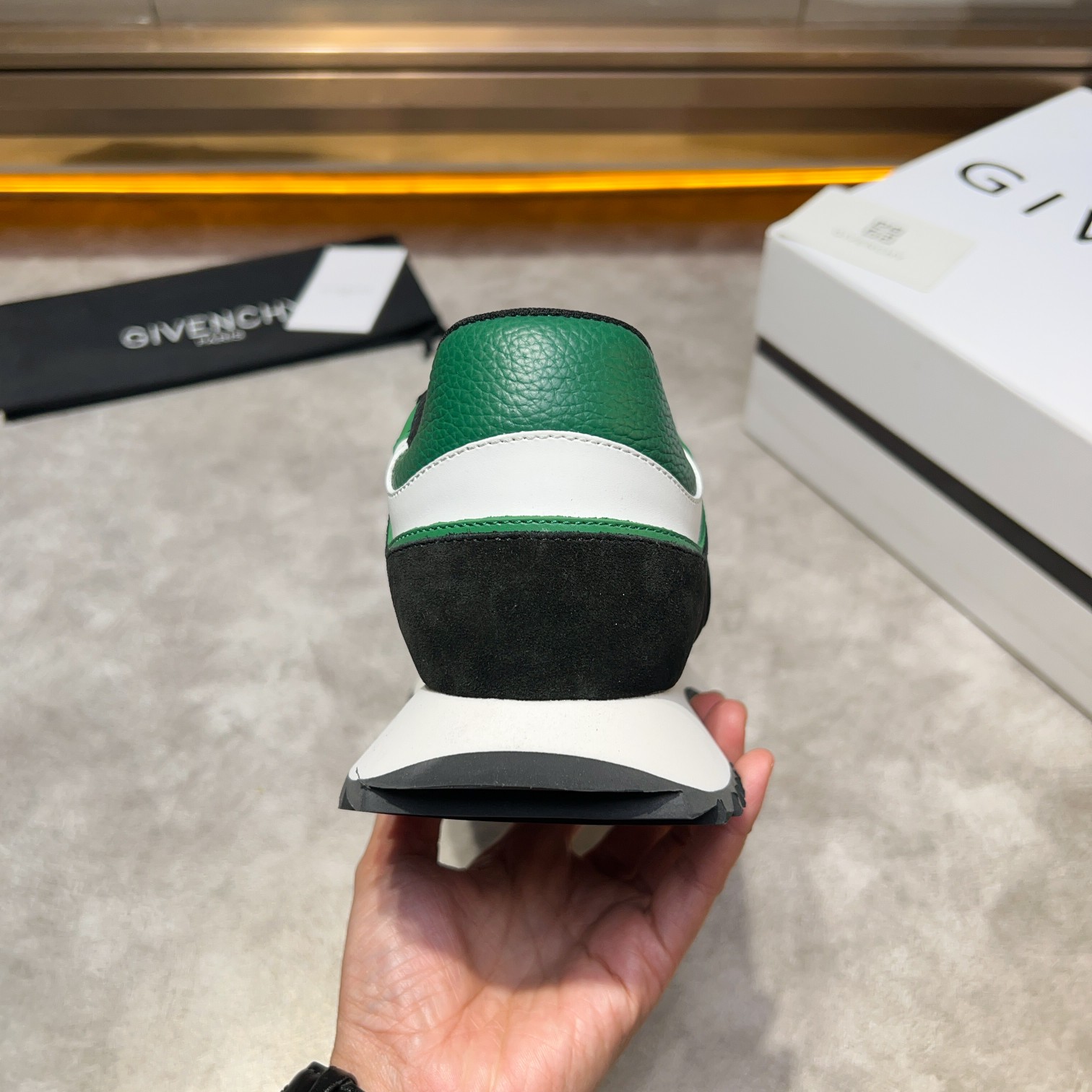 Giv 1 Men's Chunky Sneakers in Green Leather and Suede | Givenchy 6 a1733918325538 3536