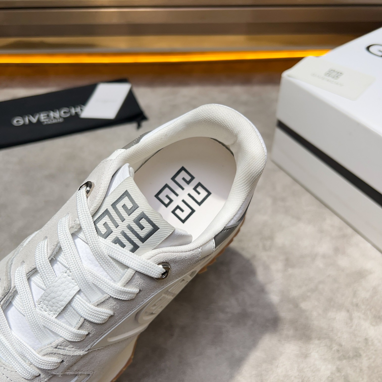 GIV 1 Men's Thick Sole Height Increasing Casual Sneakers - White Leather 5 a1733918385410 0750