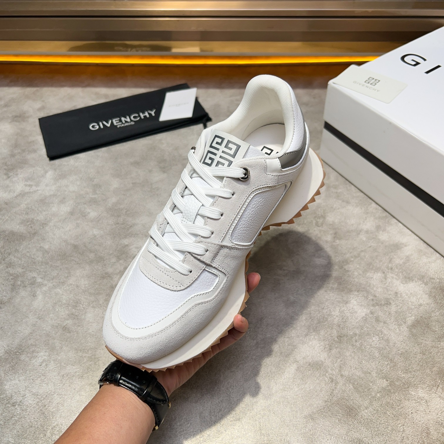 GIV 1 Men's Thick Sole Height Increasing Casual Sneakers - White Leather 7 a1733918385419 7685