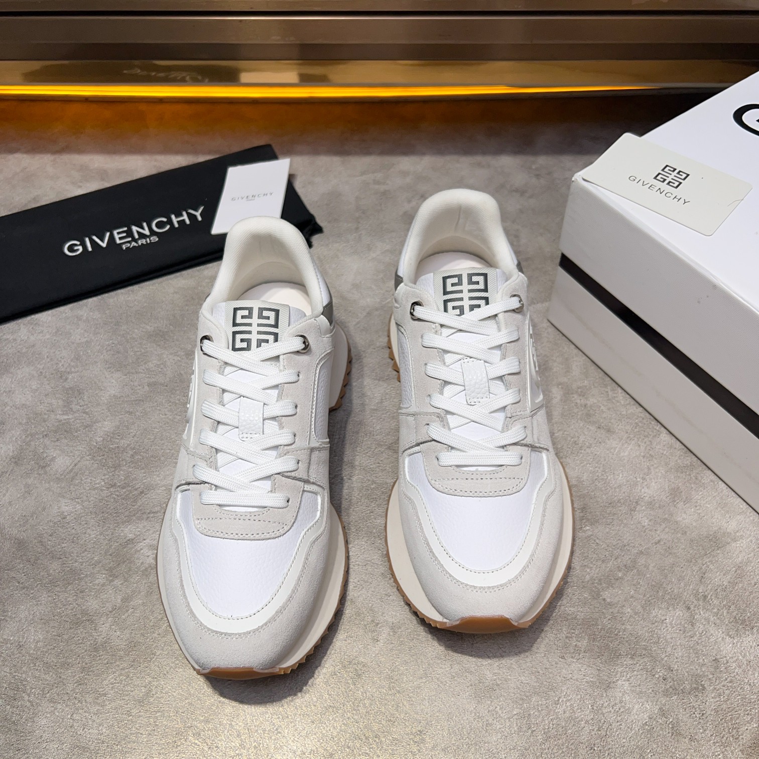 GIV 1 Men's Thick Sole Height Increasing Casual Sneakers - White Leather 2 a1733918385461 2357