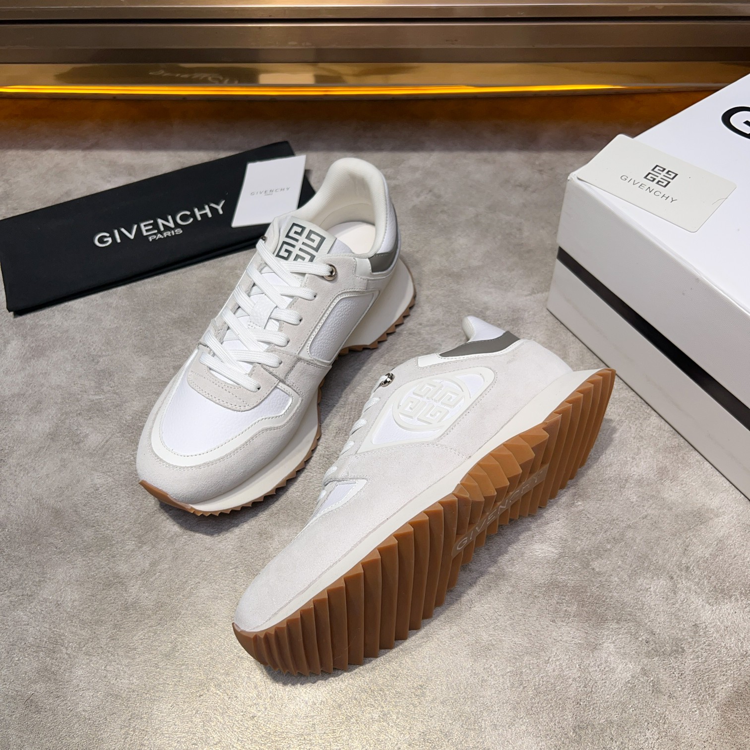 GIV 1 Men's Thick Sole Height Increasing Casual Sneakers - White Leather 4 a1733918385568 0707
