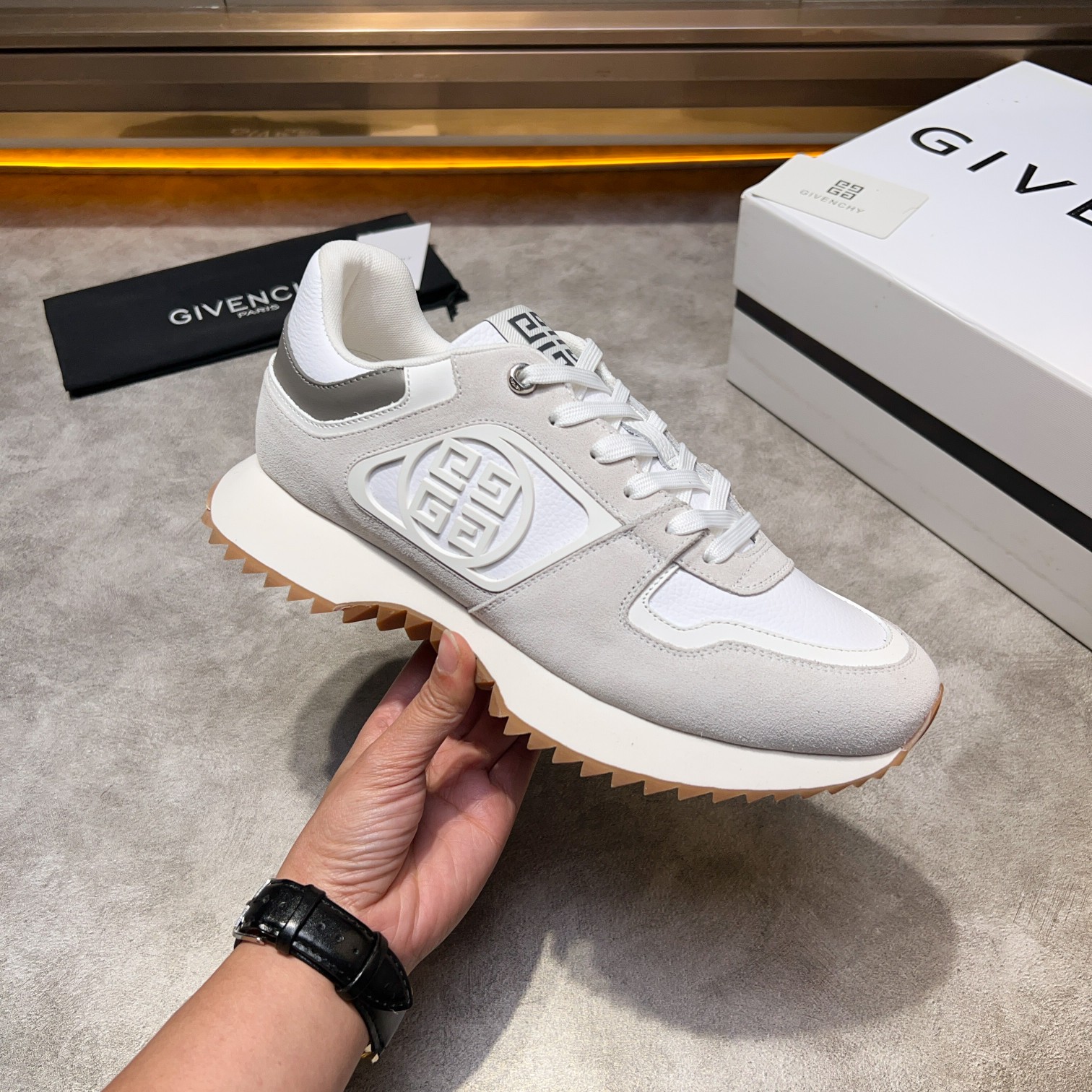GIV 1 Men's Thick Sole Height Increasing Casual Sneakers - White Leather 6 a1733918385613 1425