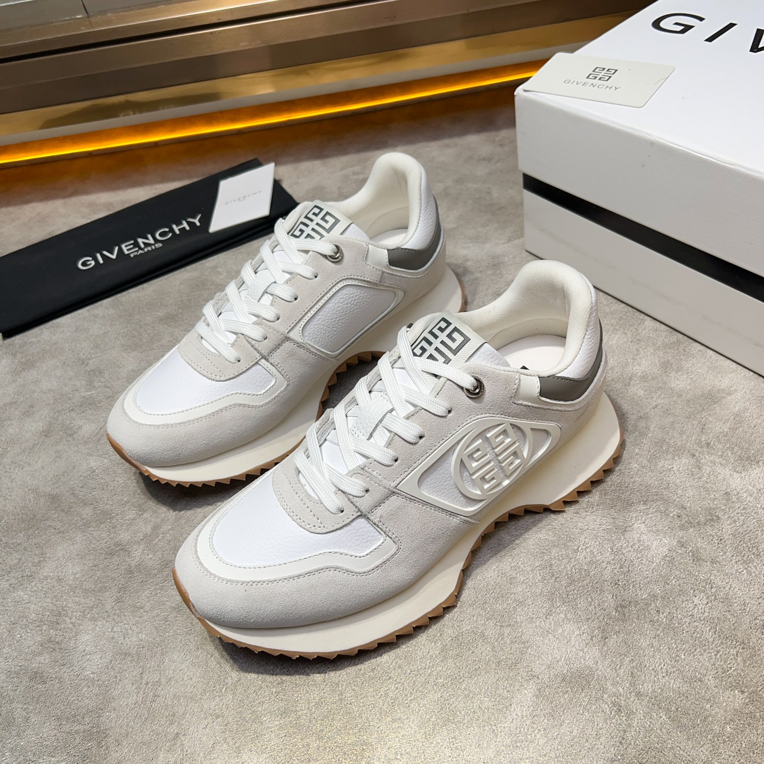 GIV 1 Men's Thick Sole Height Increasing Casual Sneakers - White Leather 3 a1733918385620 0328