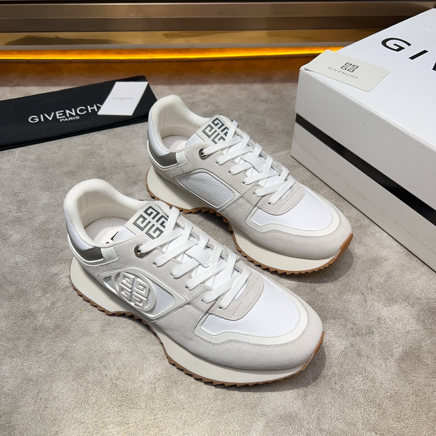 GIV 1 Men's Thick Sole Height Increasing Casual Sneakers - White Leather 10 a1733918386447 2736
