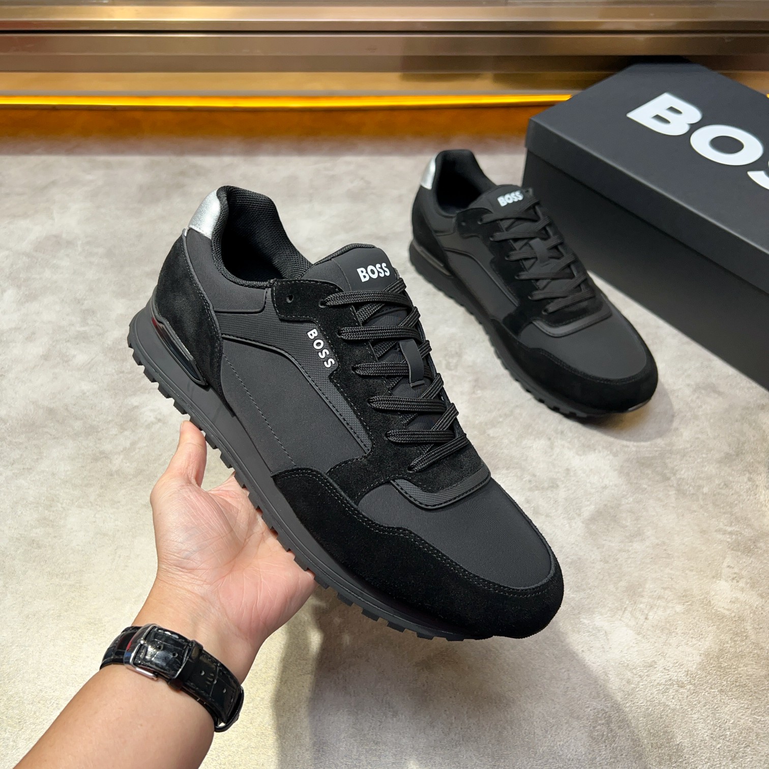 BOSS Men's Black Sneakers - Imported Materials, Comfortable Fit, Sizes 38-44 4 a1734131443741 0247