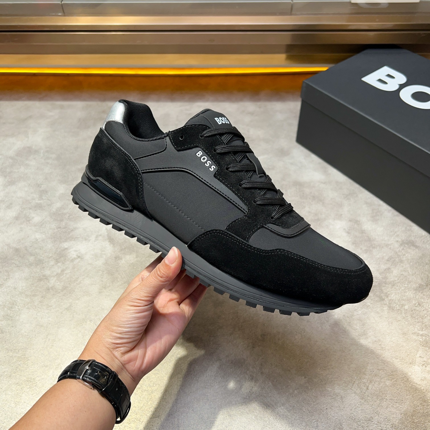 BOSS Men's Black Sneakers - Imported Materials, Comfortable Fit, Sizes 38-44 7 a1734131443823 2104