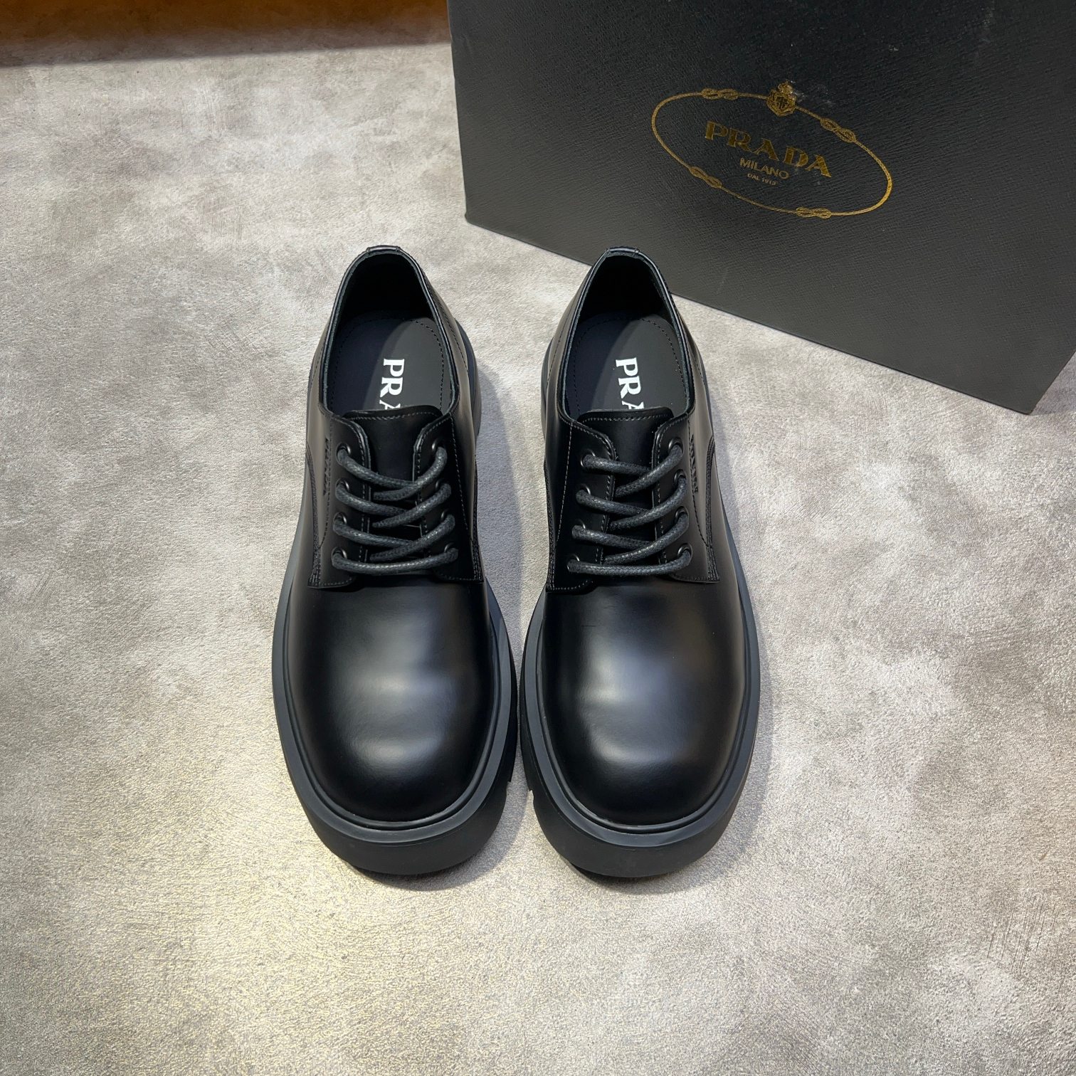 Prada Leather Lace-Up Shoes, Comfortable and Breathable, Available in Multiple Sizes 1 Prada Leather Lace-Up Shoes, Comfortable and Breathable, Available in Multiple Sizes