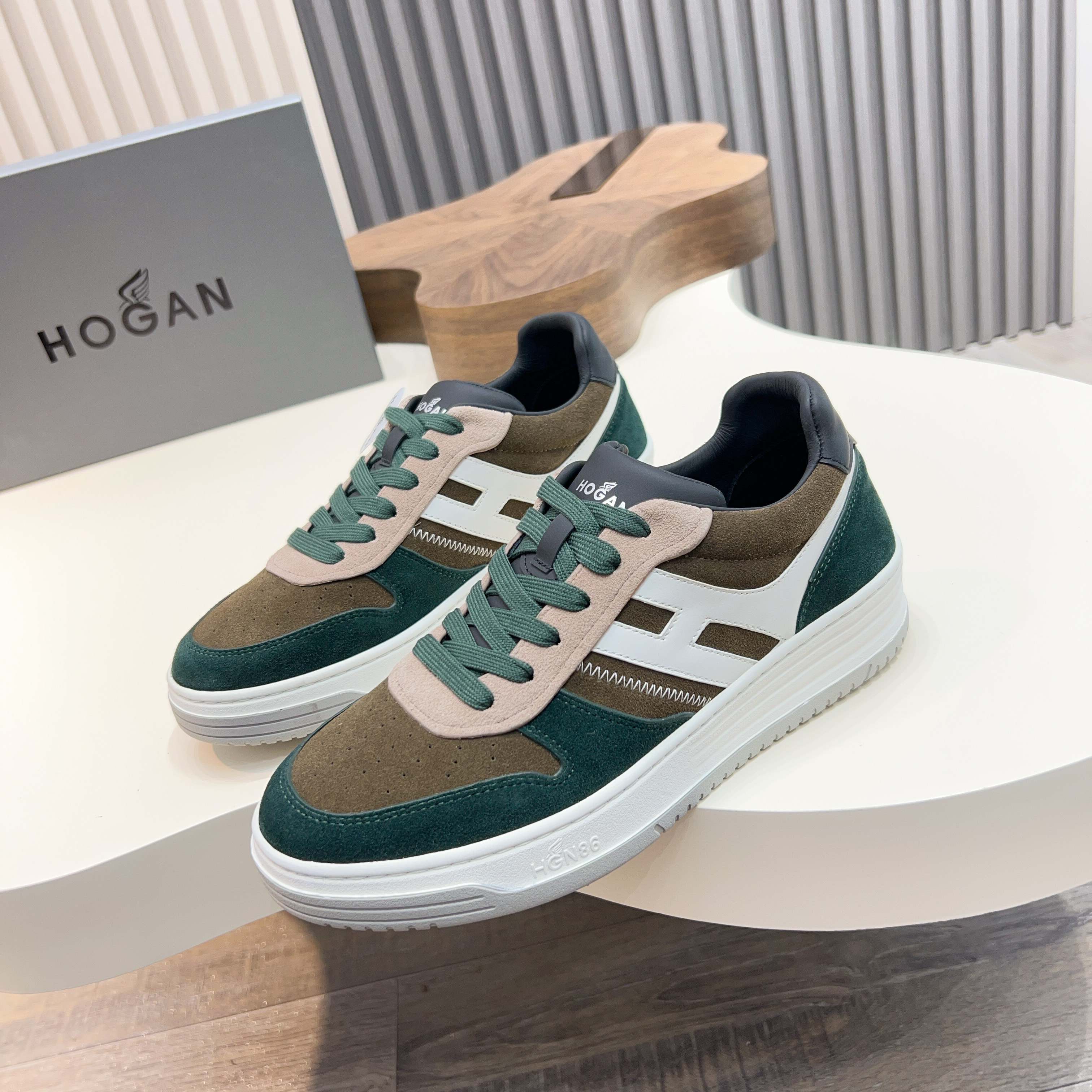 Hogan H630 Series Colorblock Sneakers - Retro Basketball Style, Size 39-44