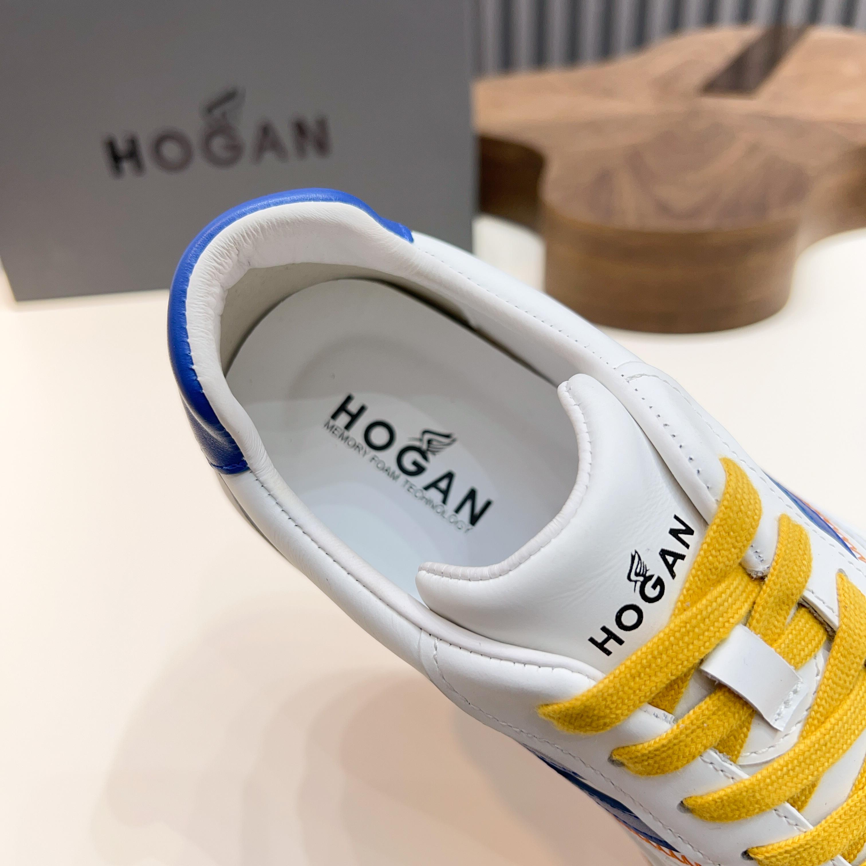 Hogan H630 Series Men's White & Blue Leather Sneakers - Retro Style 6 a1741866090249 6735