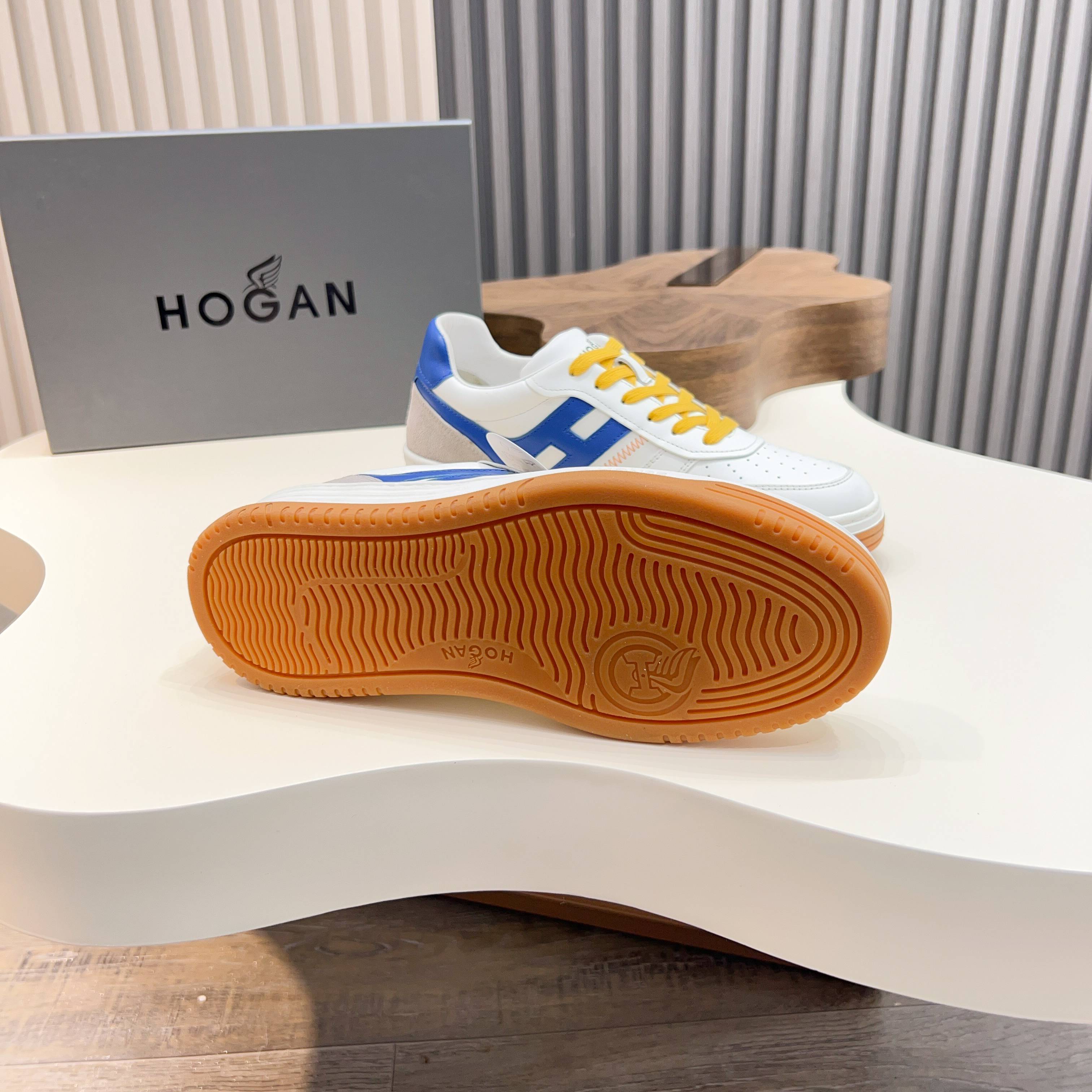 Hogan H630 Series Men's White & Blue Leather Sneakers - Retro Style 4 a1741866090448 3225