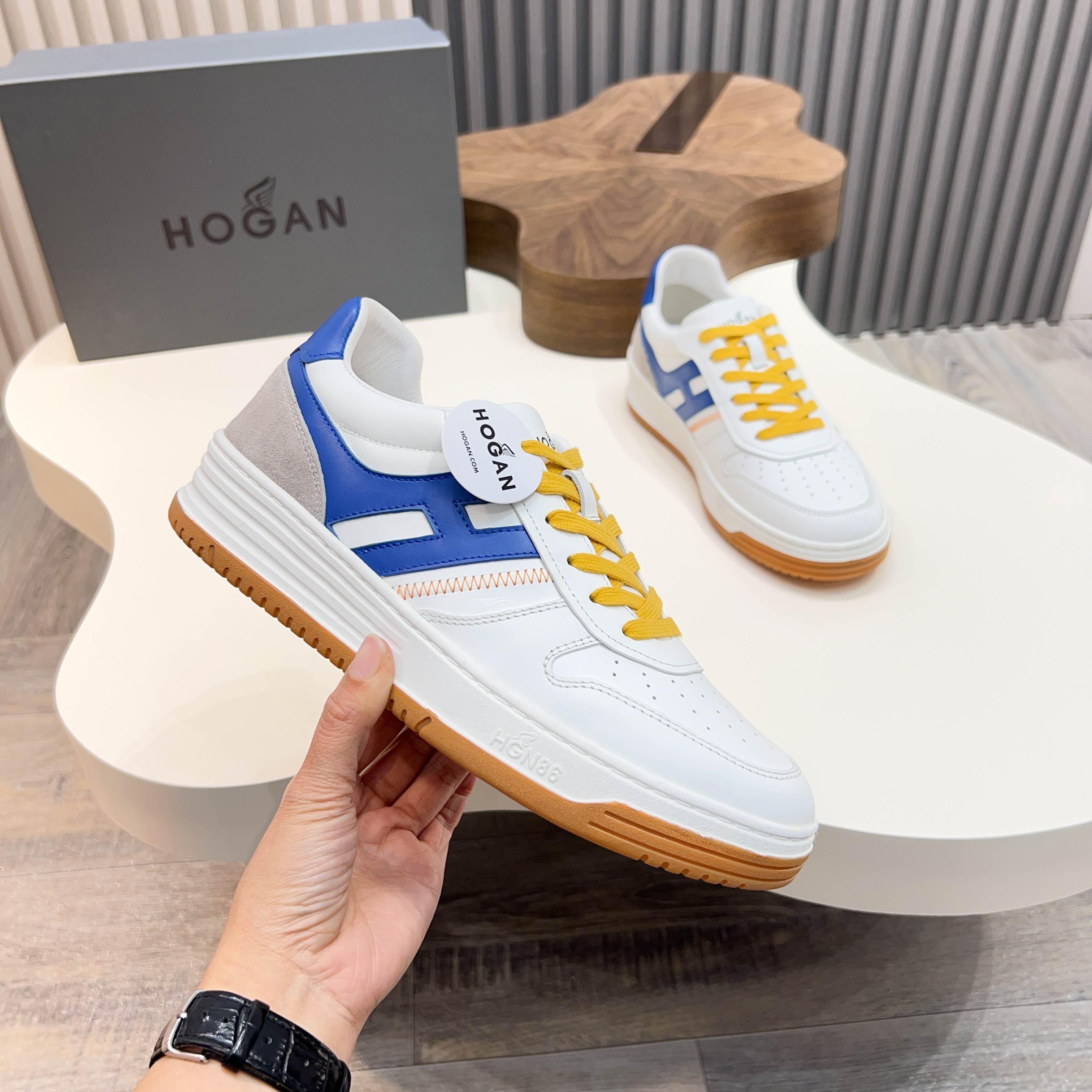 Hogan H630 Series Men's White & Blue Leather Sneakers - Retro Style 3 a1741866090642 2630