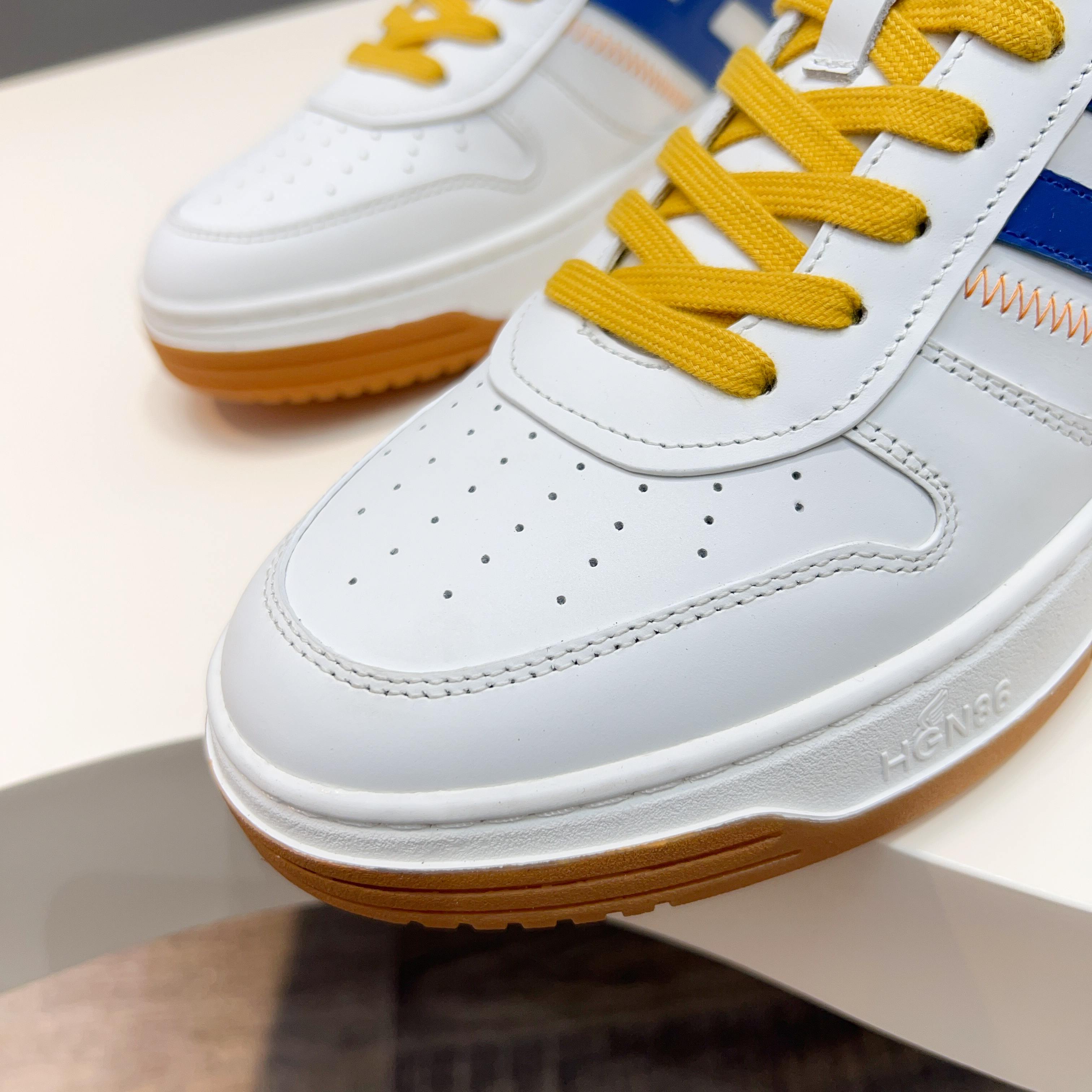 Hogan H630 Series Men's White & Blue Leather Sneakers - Retro Style 5 a1741866090644 2647