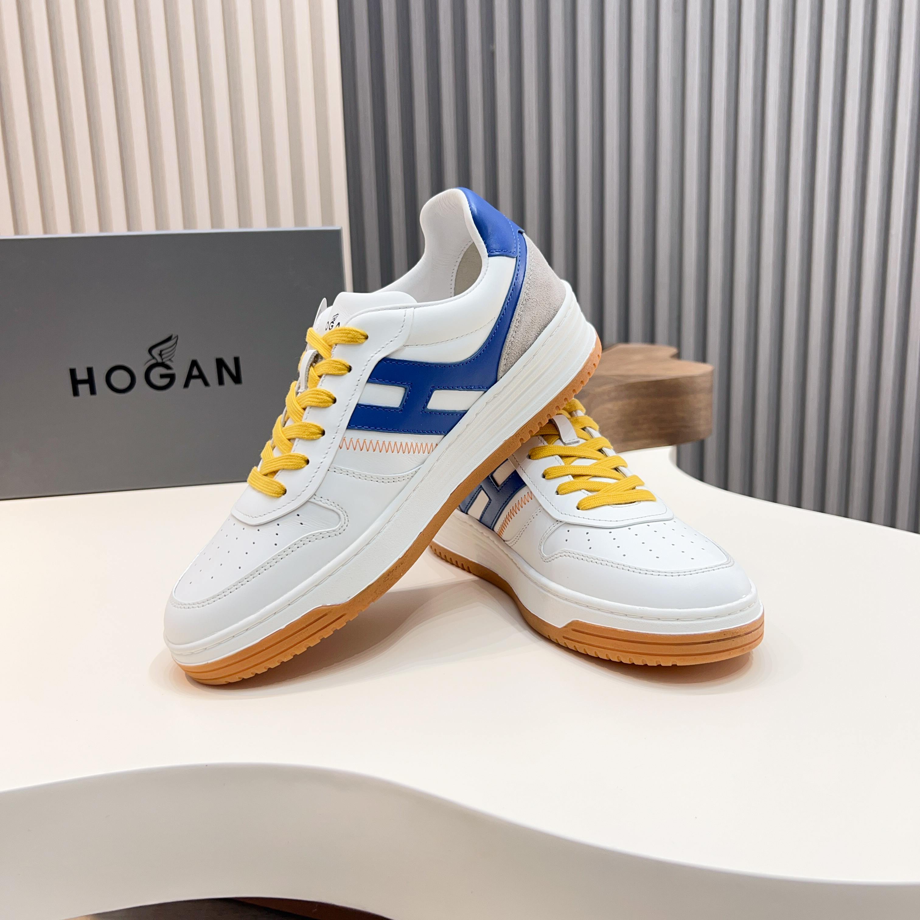 Hogan H630 Series Men's White & Blue Leather Sneakers - Retro Style 8 a1741866093029 8801