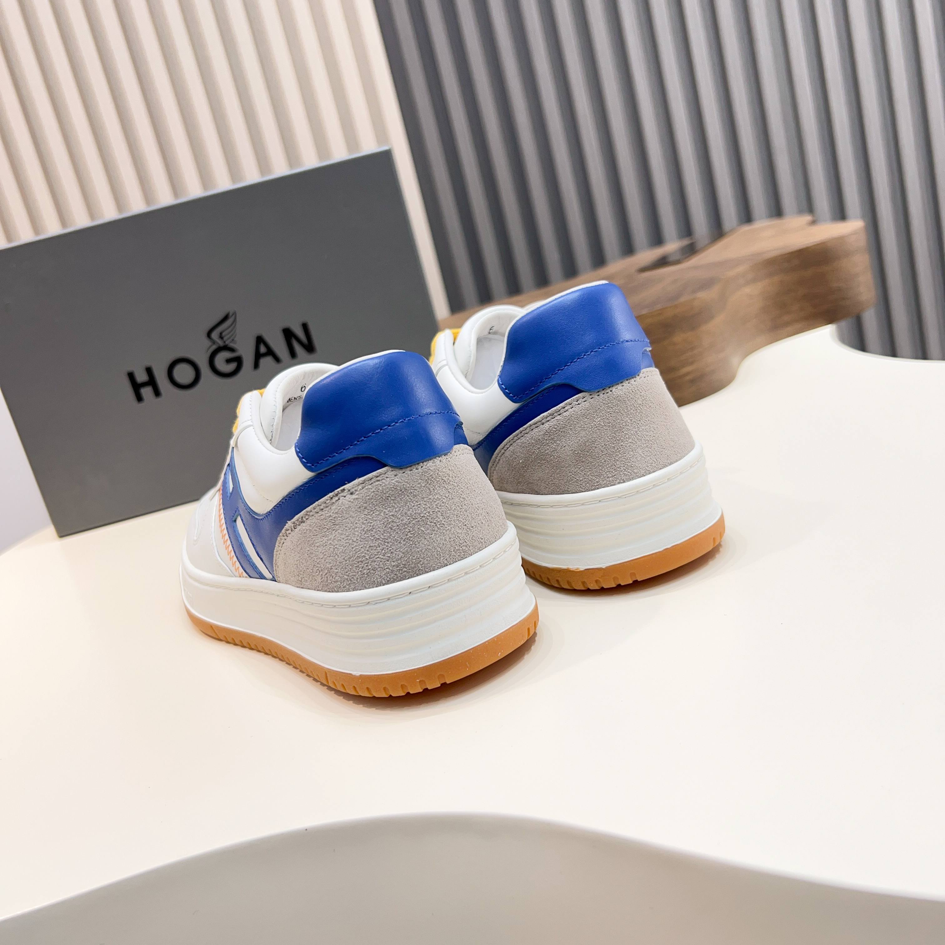 Hogan H630 Series Men's White & Blue Leather Sneakers - Retro Style 9 a1741866093482 3878