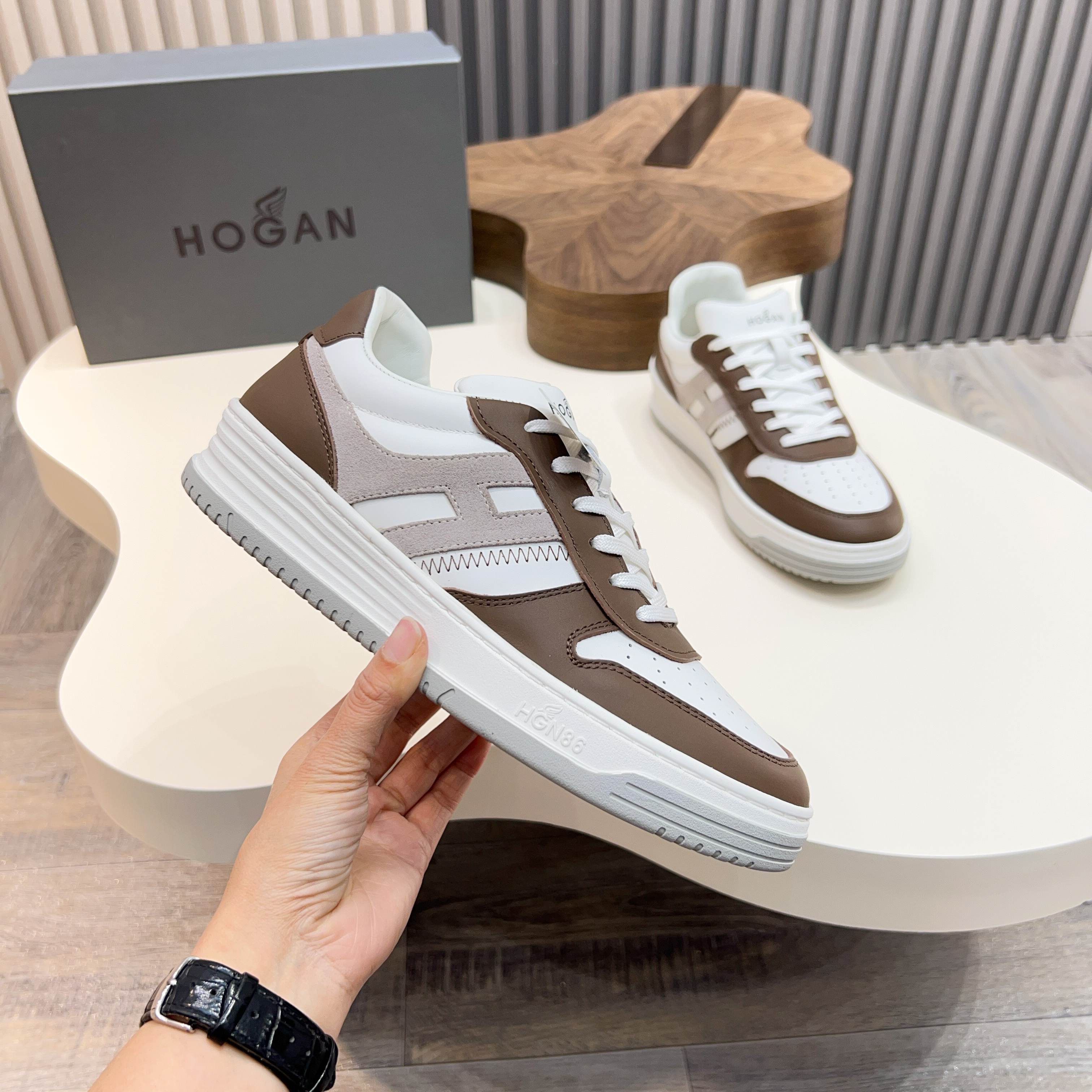 Hogan H630 Series Men's Color Block Sneakers Leather Upper, Breathable Design 3 a1741908259513 0575