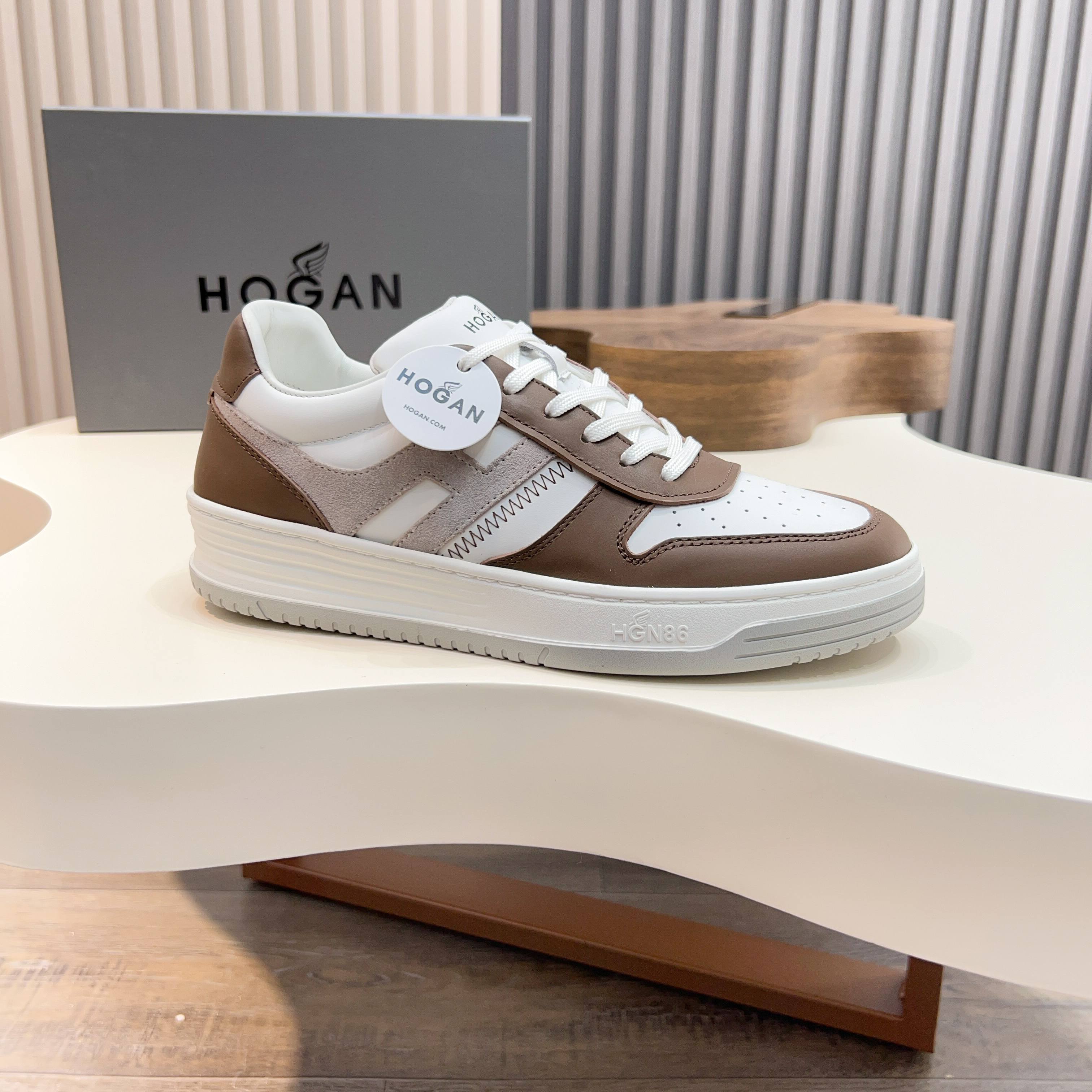 Hogan H630 Series Men's Color Block Sneakers Leather Upper, Breathable Design 11 a1741908263201 0678