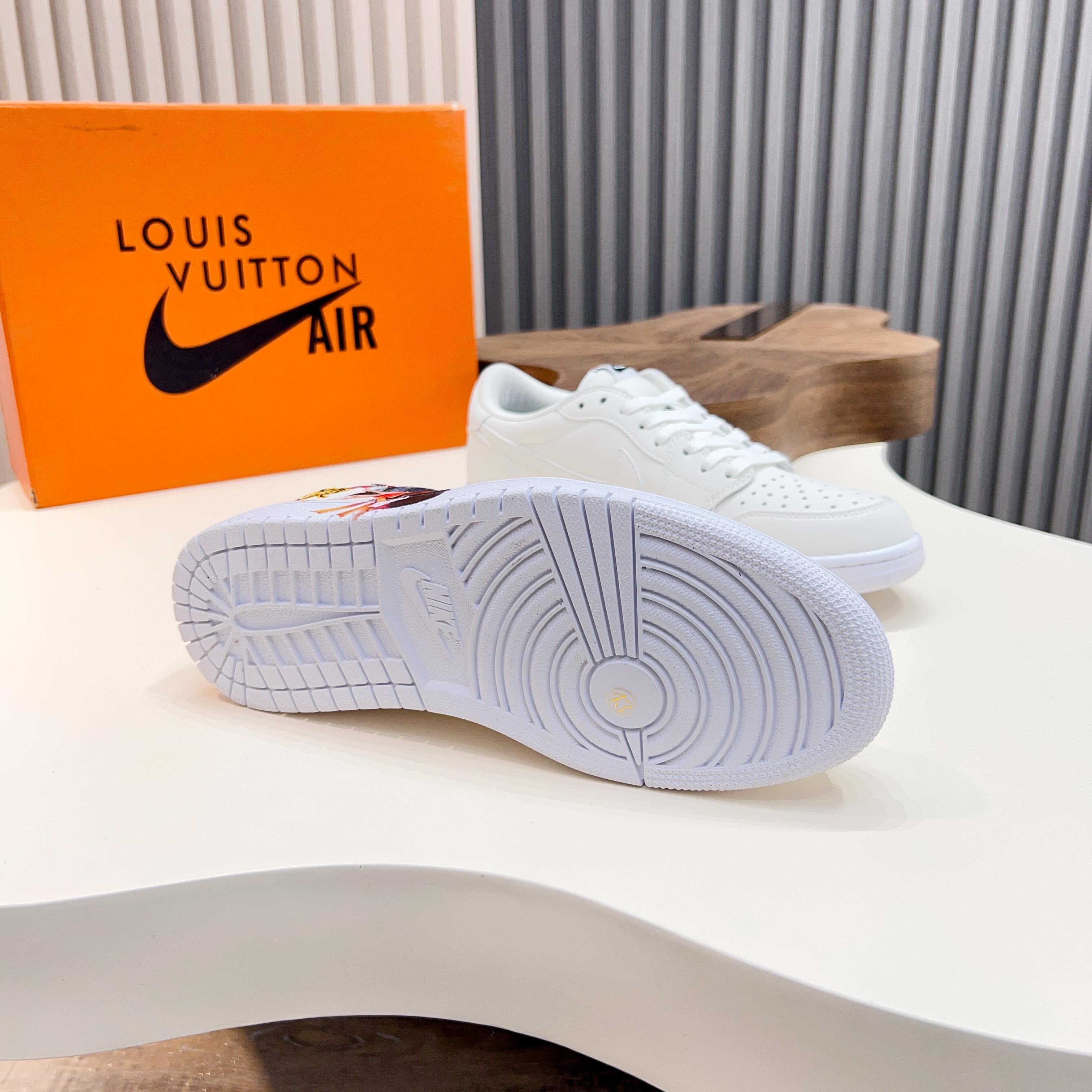 L.V x Nike Low-Top Sneakers in White Leather, Size 39-44 4 a1741921174870 8570