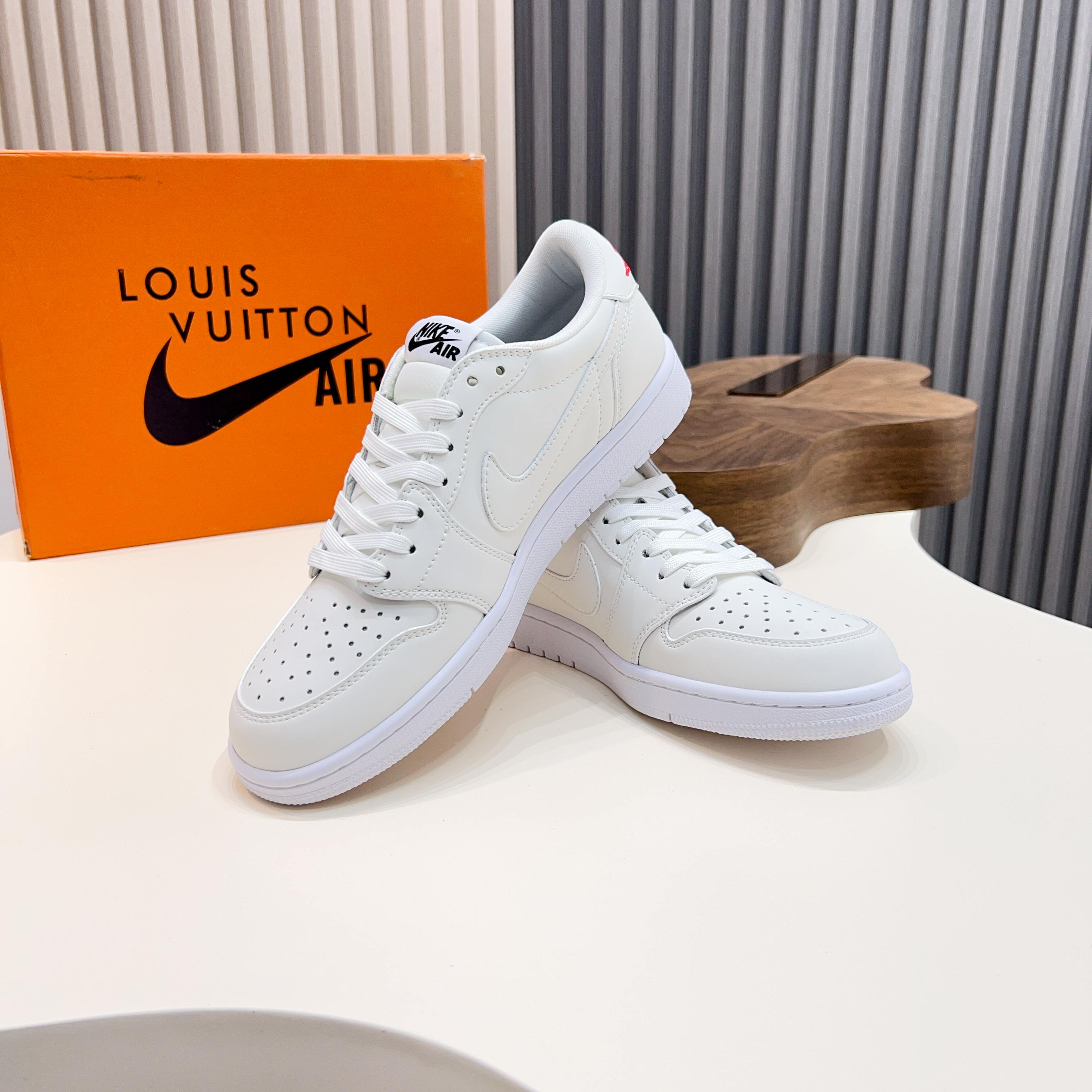 L.V x Nike Low-Top Sneakers in White Leather, Size 39-44 8 a1741921178164 2421