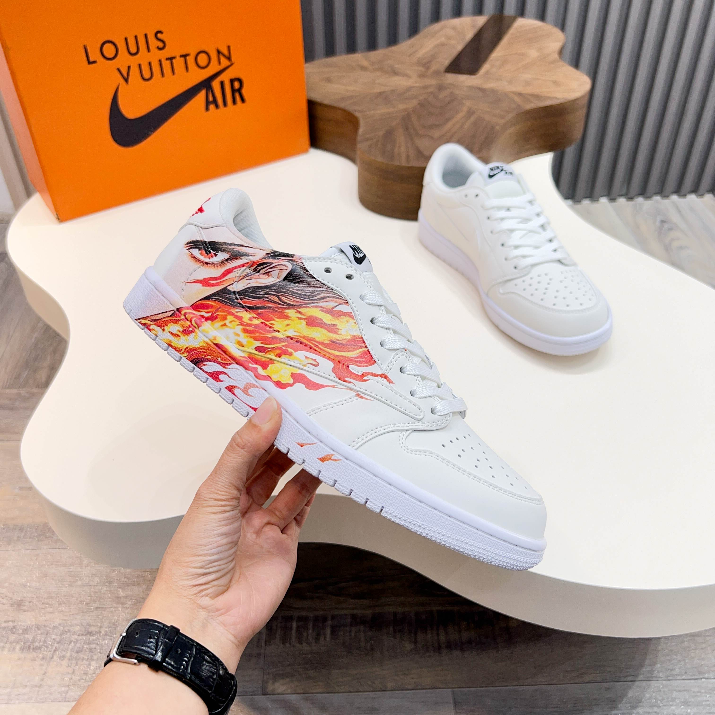 L.v x Nike Low-Top Leather Sneakers with Anime Print 3 a1741921237045 8358