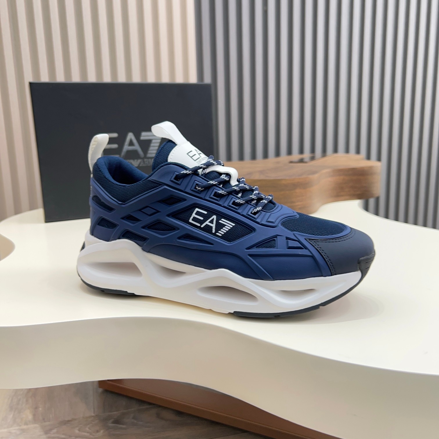 Emporio Armani Men's Blue Sneakers With White Accents - Size 39-44 6 a1743060825236 8753