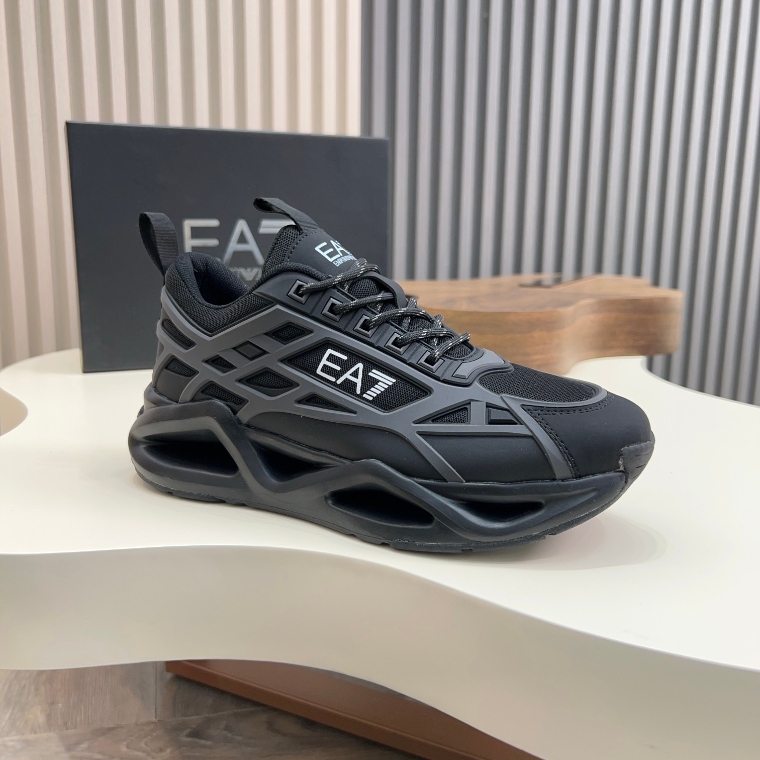 Emporio Armani EA7 Men's Black Sneakers - Imported Materials & Comfort 5 a1743060850692 3602