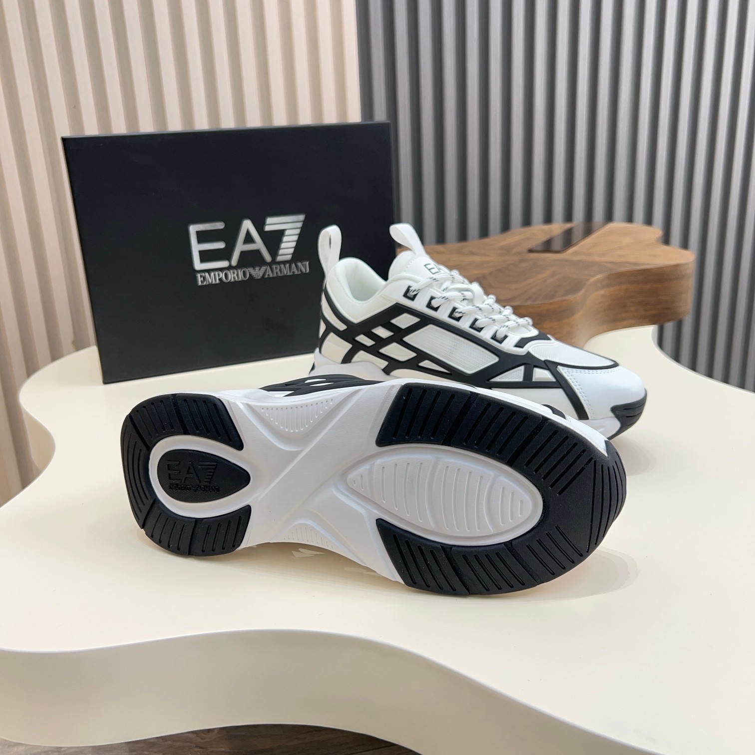Emporio Armani Men's White & Black Designer Sneakers, Sizes 39-44 7 a1743060934895 4758