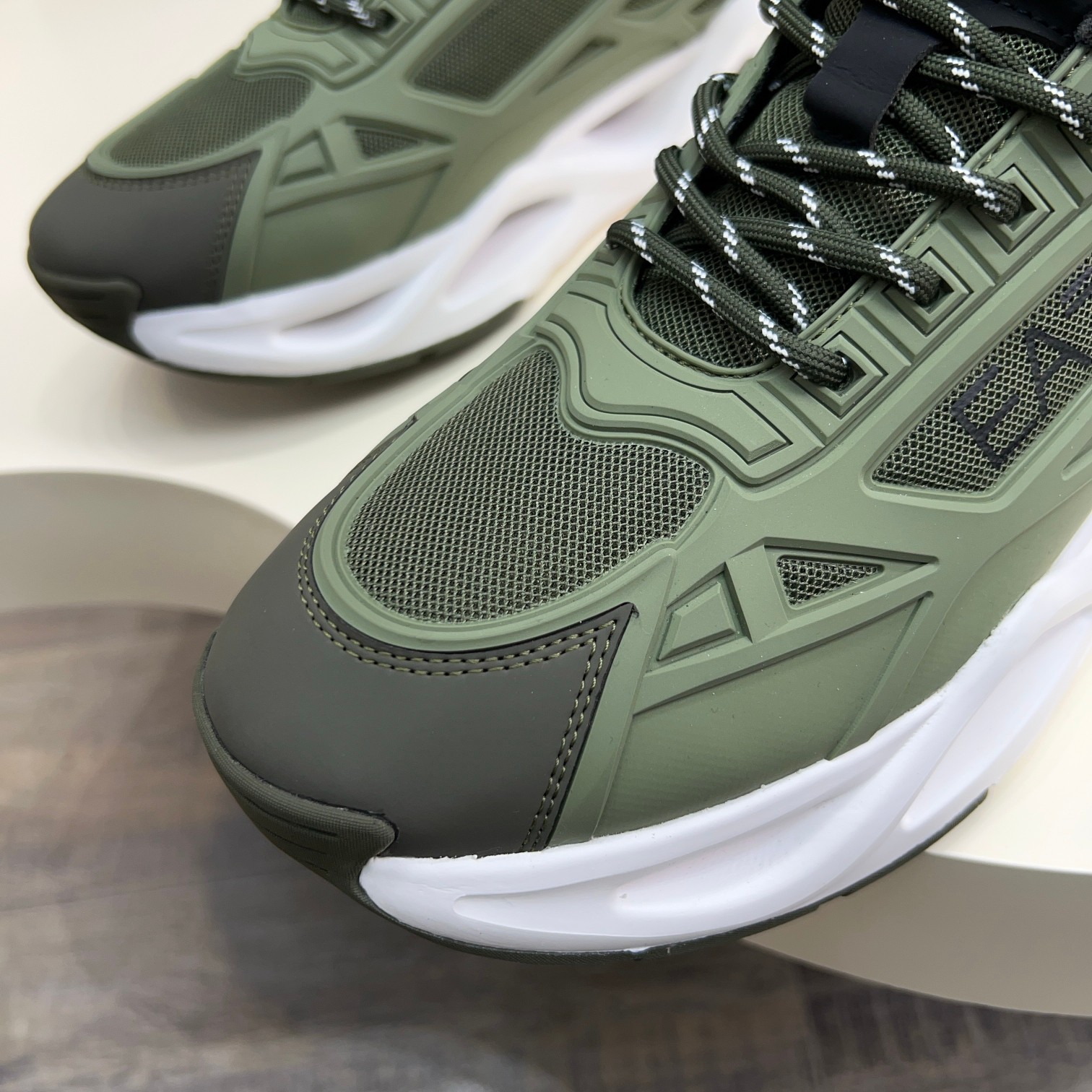 Emporio Armani Men's Olive Green Sneakers with White Sole, Sizes 39-44 8 a1743060983549 6441