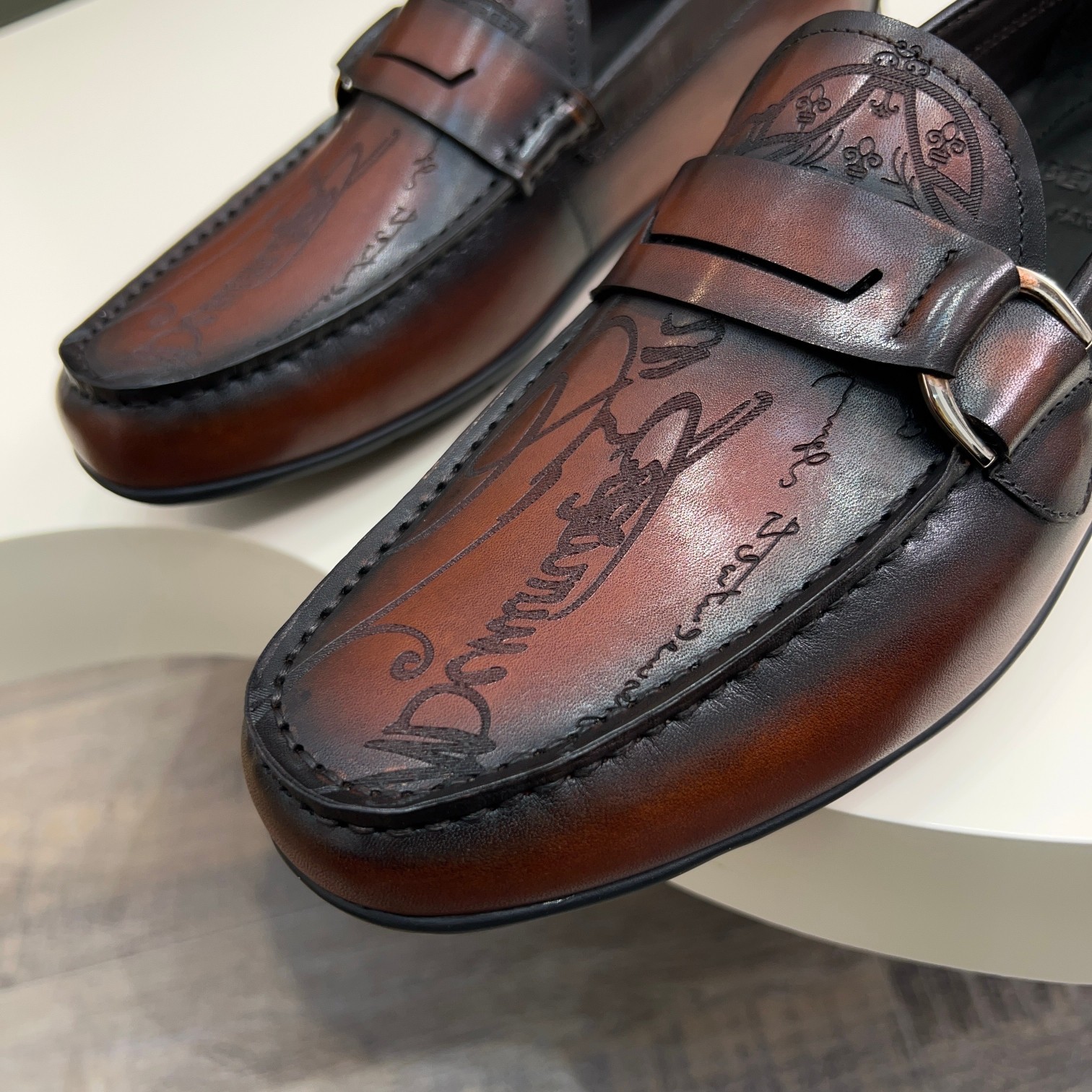Berluti Men's Handmade Leather Loafers - Italian Calfskin, Exquisite Patina 4 a1743061044935 8780