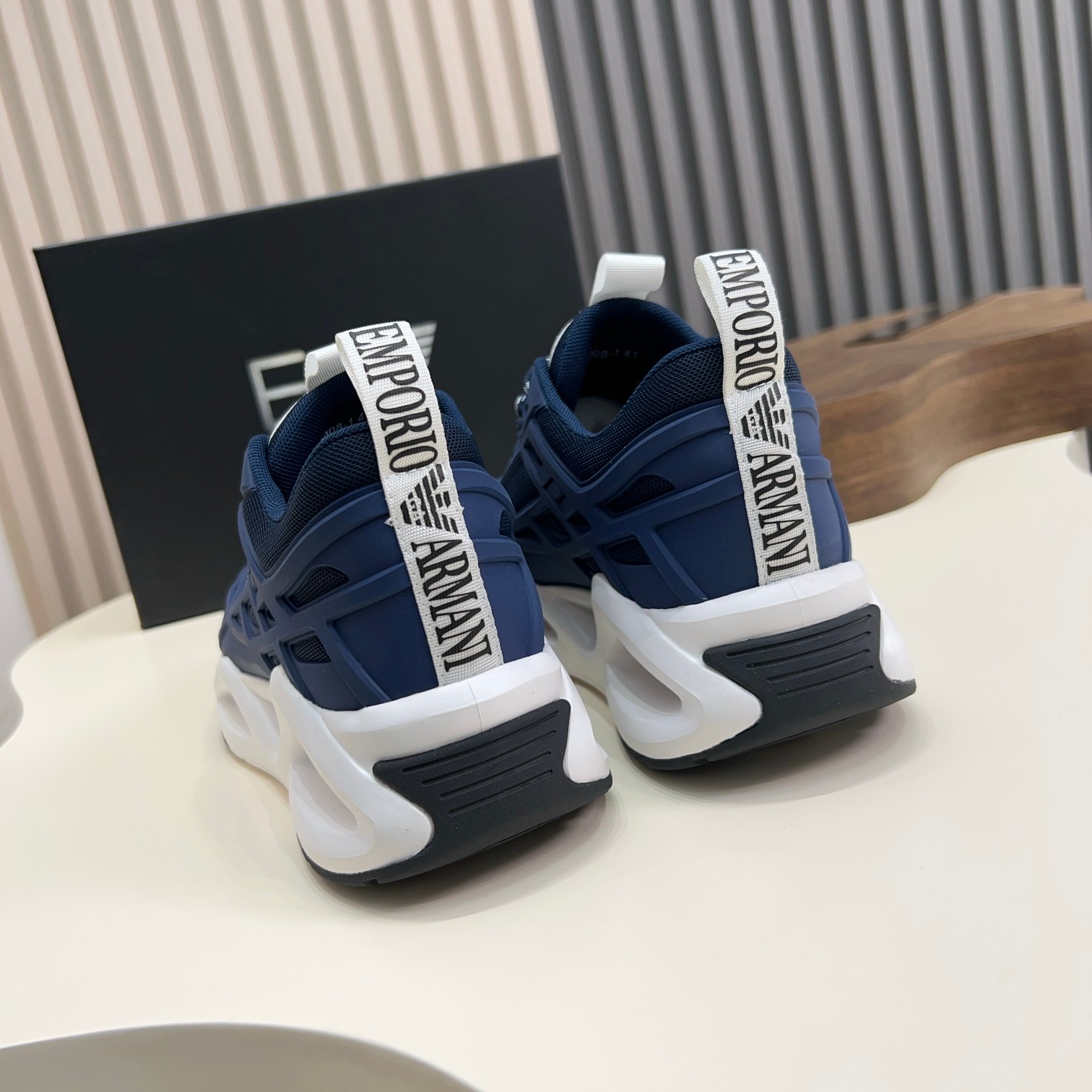 Emporio Armani Men's Blue Sneakers With White Accents - Size 39-44 8 a1743061067264 8386