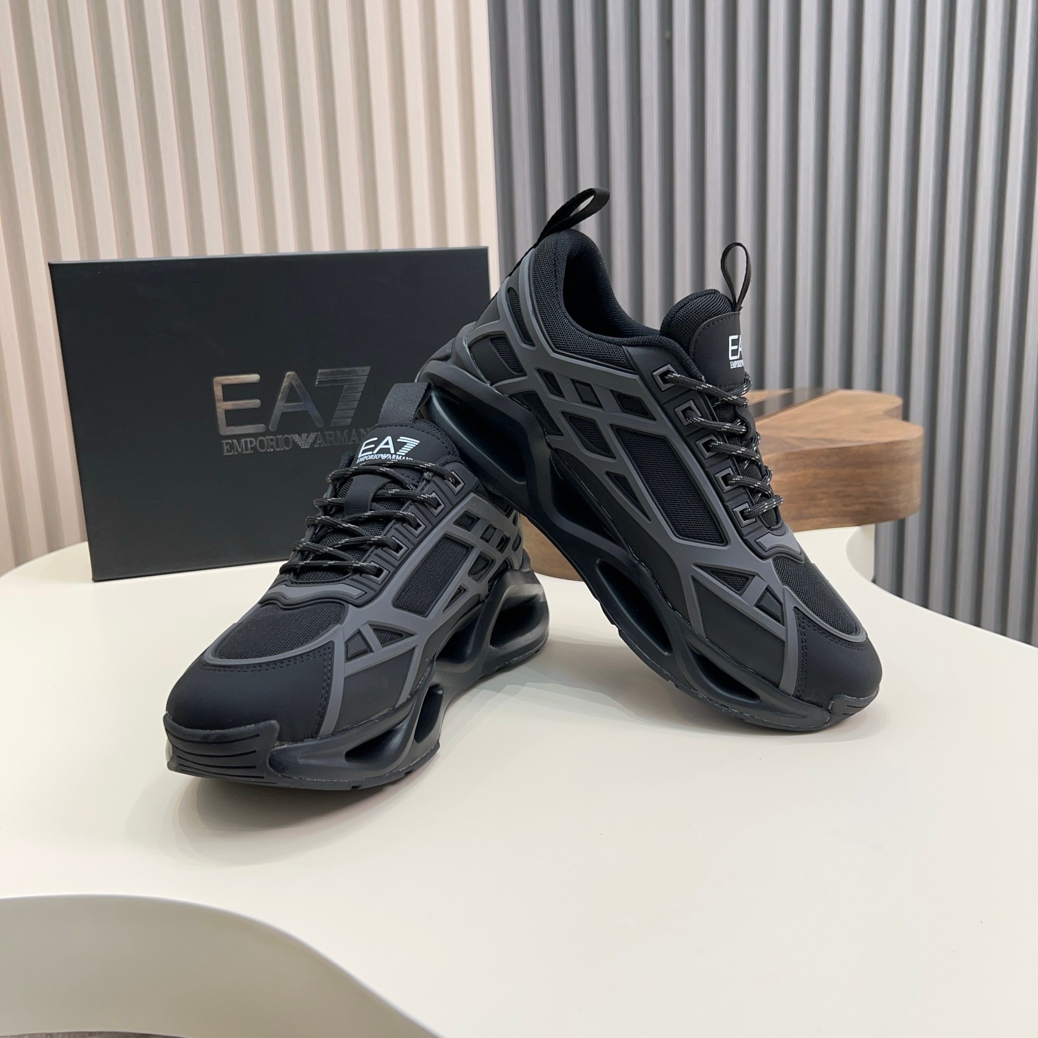 Emporio Armani EA7 Men's Black Sneakers - Imported Materials & Comfort 8 a1743061069036 0848