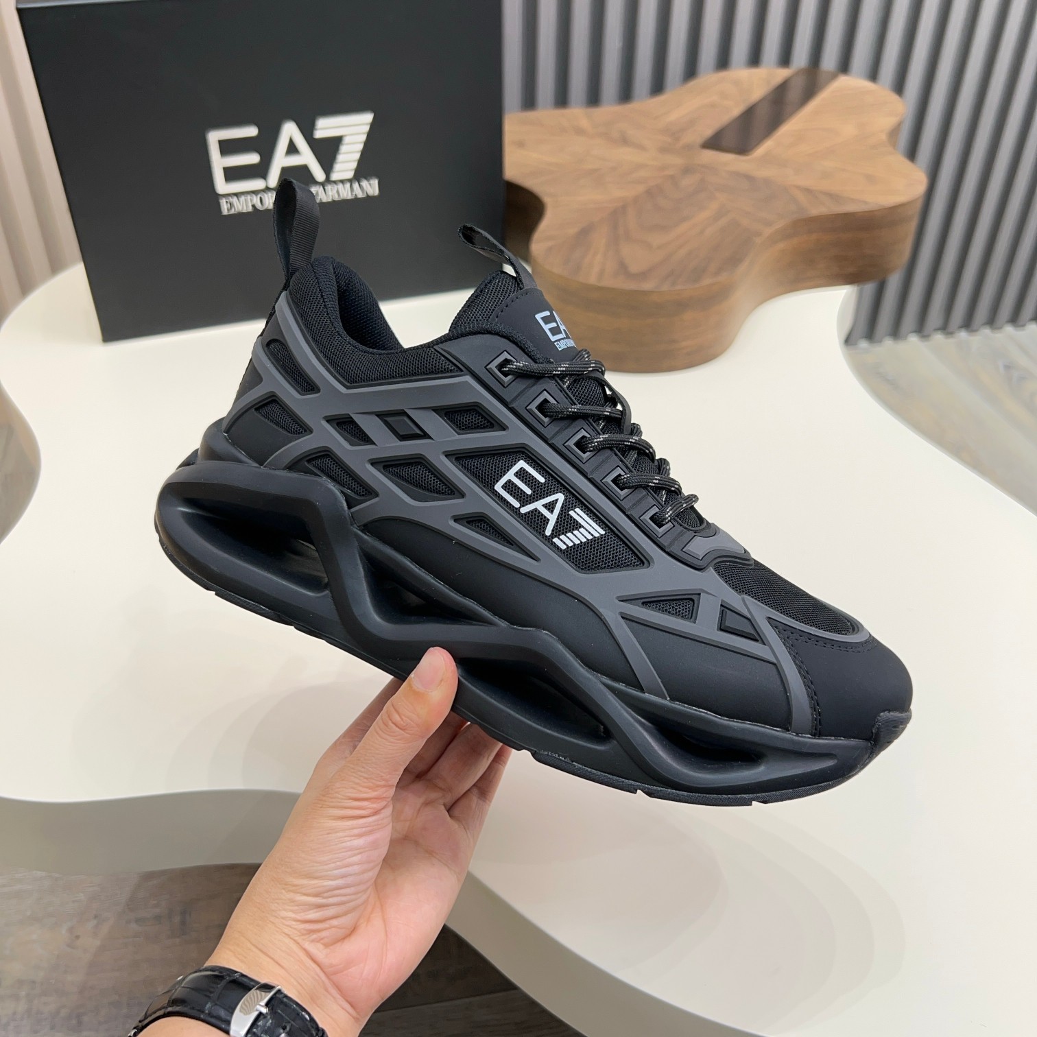 Emporio Armani EA7 Men's Black Sneakers - Imported Materials & Comfort 11 a1743061069153 1306