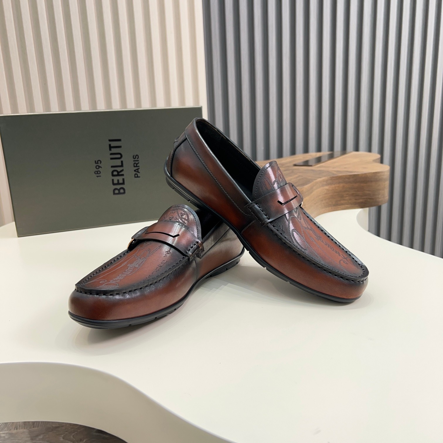 Berluti Men's Handmade Leather Loafers - Italian Calfskin, Exquisite Patina 5 a1743061076048 8718
