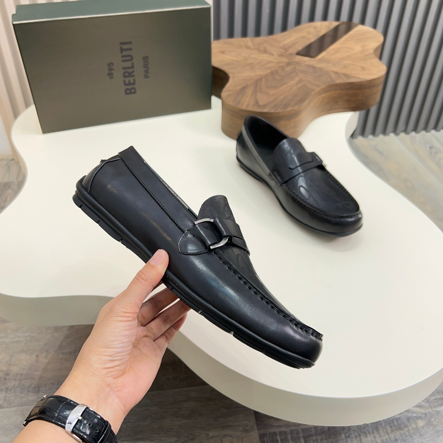 Berluti Handmade Leather Loafers, Italian Calfskin, Men's Dress Shoes Size 39-44 3 a1743061121950 0450